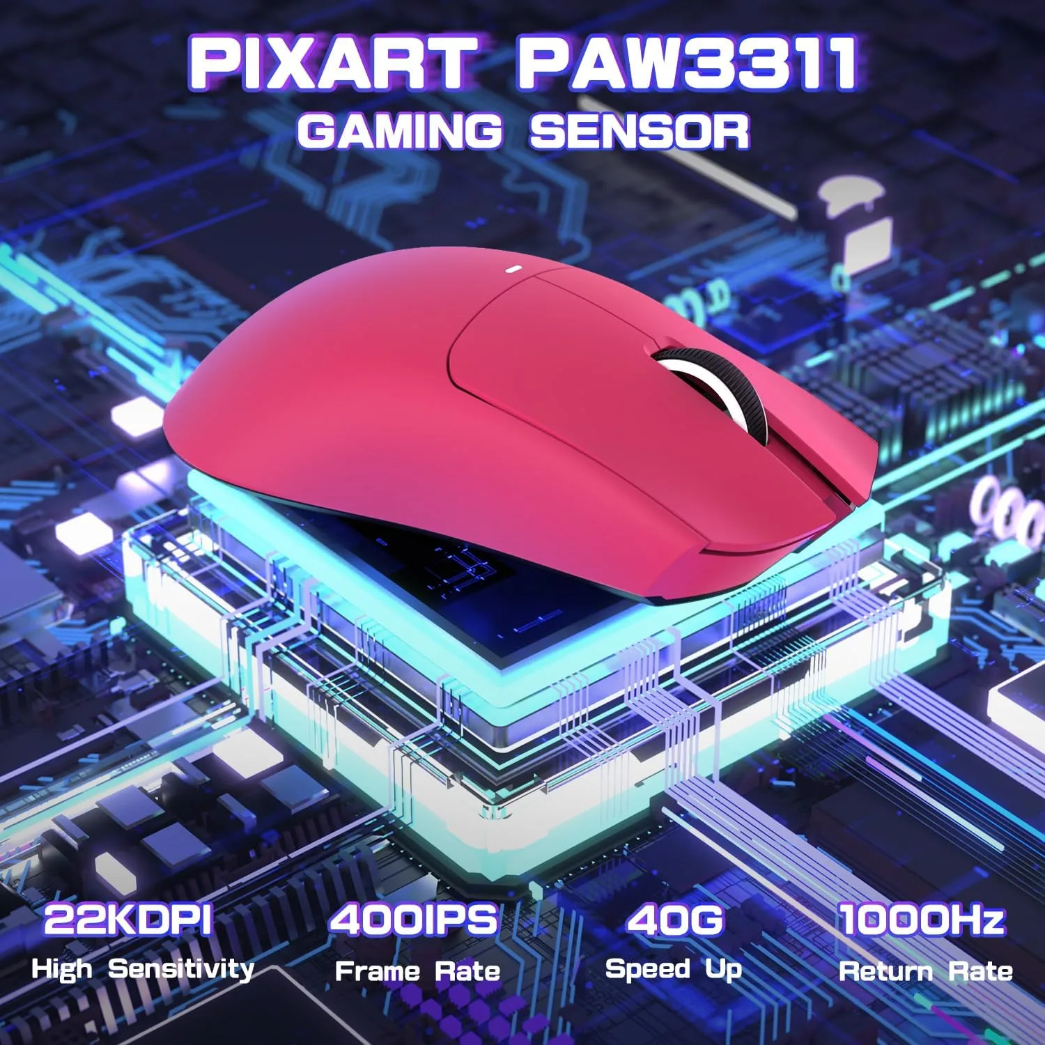 ATTACK SHARK X11 SE Ultra-Light Wireless Gaming Mouse,Berry Red