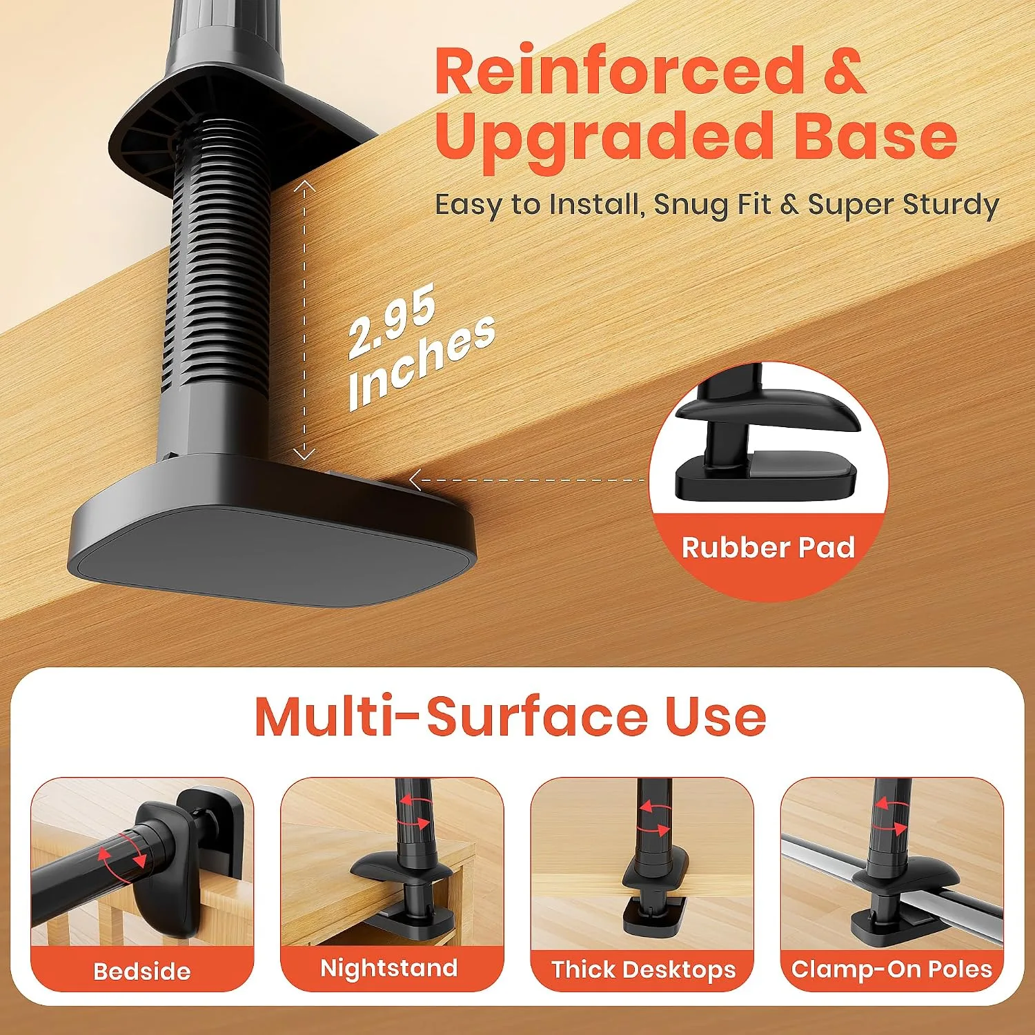Gooseneck Kindle & Phone Holder for Bed,Kindle Stand for 4–8"