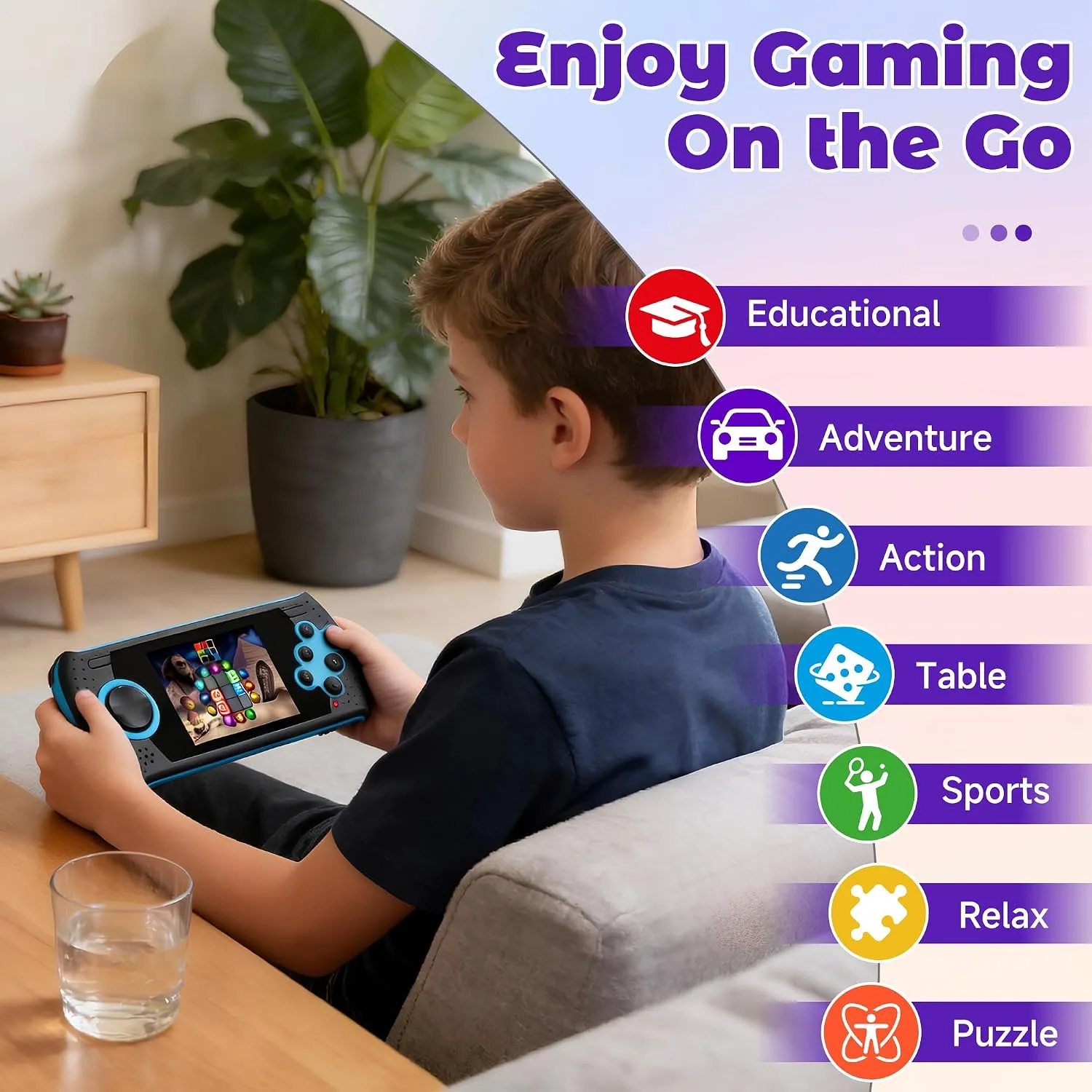 16 Bit Handheld Game for Kids Built-in 230 HD Classic Retro Video Games USB Rechargeable 3.0 Inch Childrens Travel Electronics Toys Portable Gaming Player System Gift for Boys Girls Ages 4-8-12