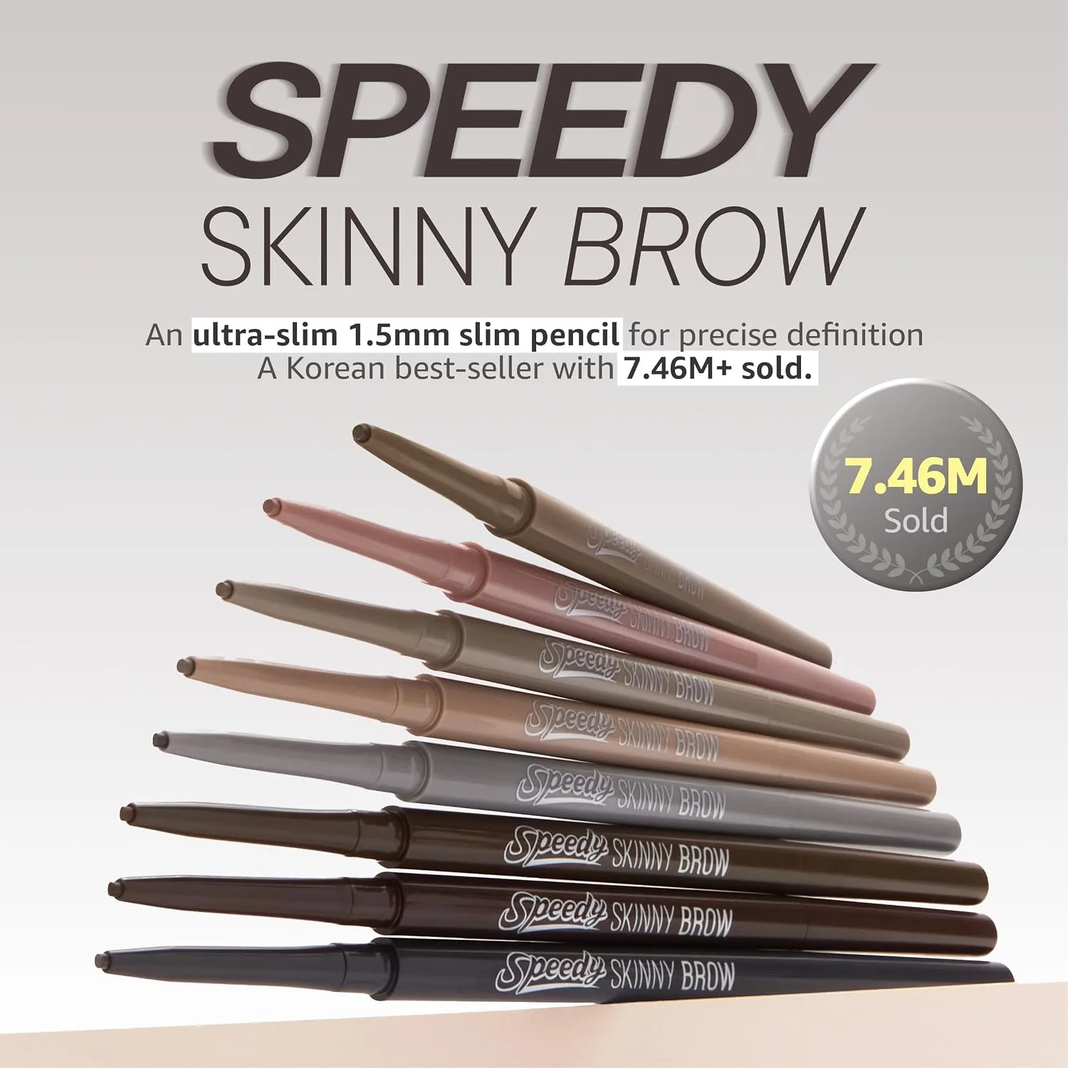 PERIPERA Speedy Skinny Brow (02 Dark Brown),1.5mm Precise Eyebrow Pencil, Dual-Sided Fine Tip Shades, Define Fills Brow Make up, K Beauty, Korean Make-up, Safe for Sensitive Skin