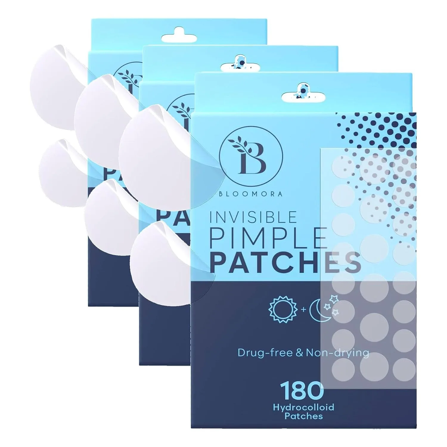Parche Facial para Espinillas Bloomora Invisible Hydrocolloid 180 unidades