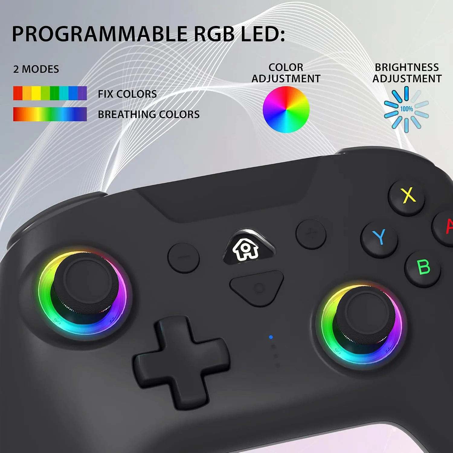 SUBSONIC Switch and Switch 2 Wireless Controller - LED Pro controller Black