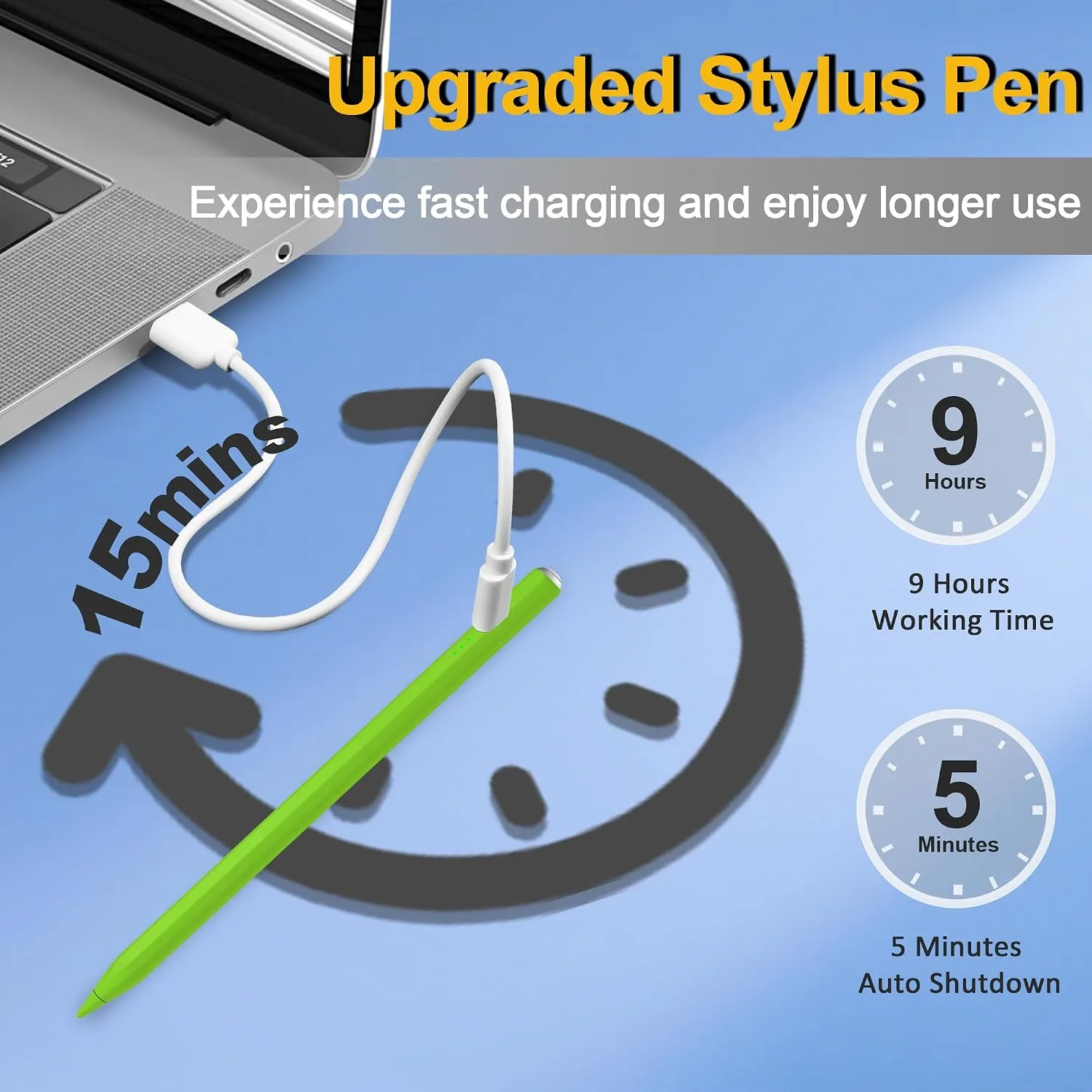 Stylus Pen for iPad 2026-2018, 15 Mins Fast Charge Pencil for iPad A16 11th/10th/9-6th Generation, Air M4 M3 M2 11"/13"/5-3rd, Pro M4 11/12.9/13, Mini A17 Pro/6/5th, Tilt Sensitivity Palm Rejection