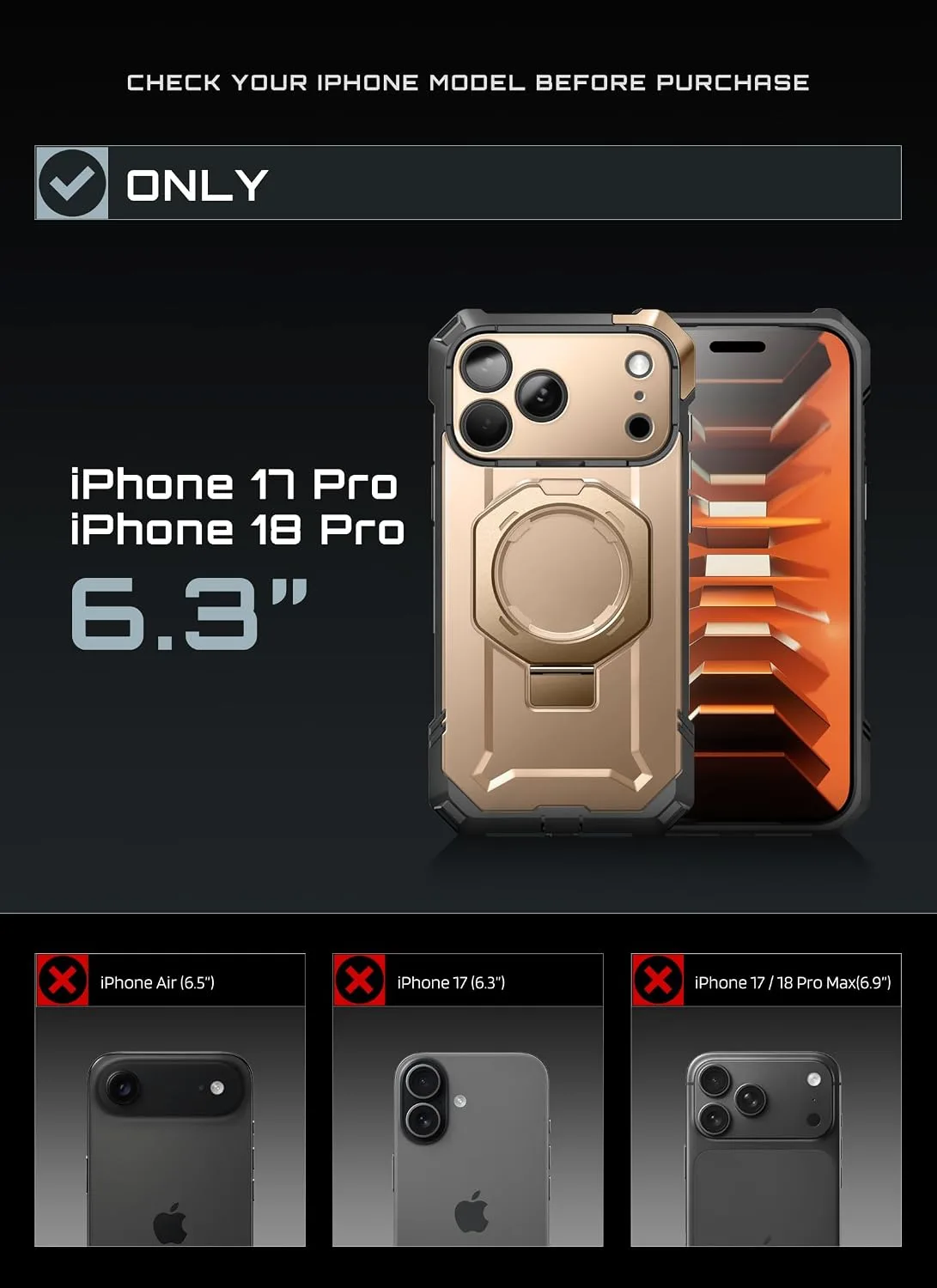 SUPCASE for iPhone 18 Pro Case / 17 Pro Case with Stand, Desert
