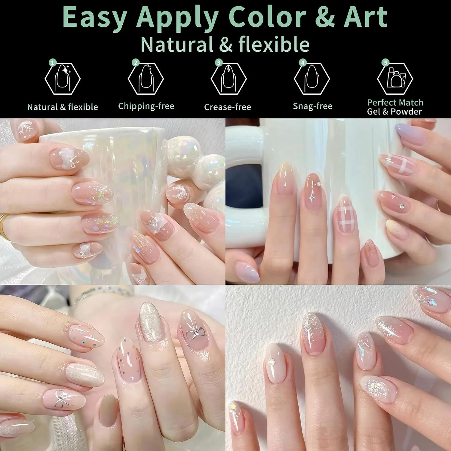 LEYKOSH Medium Round Oval Nail Tips, 216 Pcs Clear Gel Fake Nails, 12 Sizes