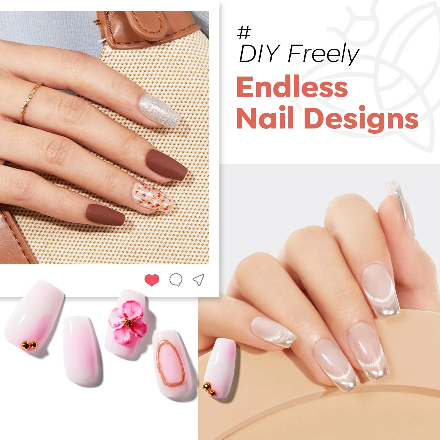 Modelones Short Coffin Nail Tips 360pcs Soft Clear Press On Nail Half Matte
