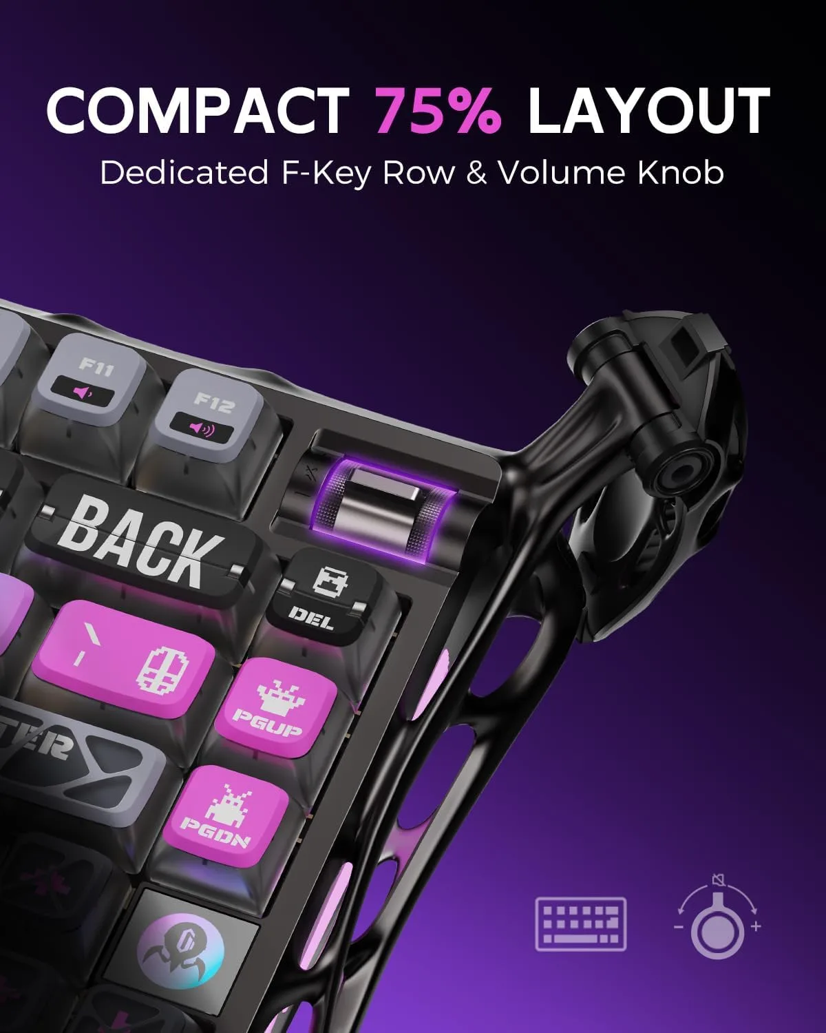 GravaStar Mercury K1 Pro 75% Wireless Mechanical Gaming Keyboard, Hot-Swap