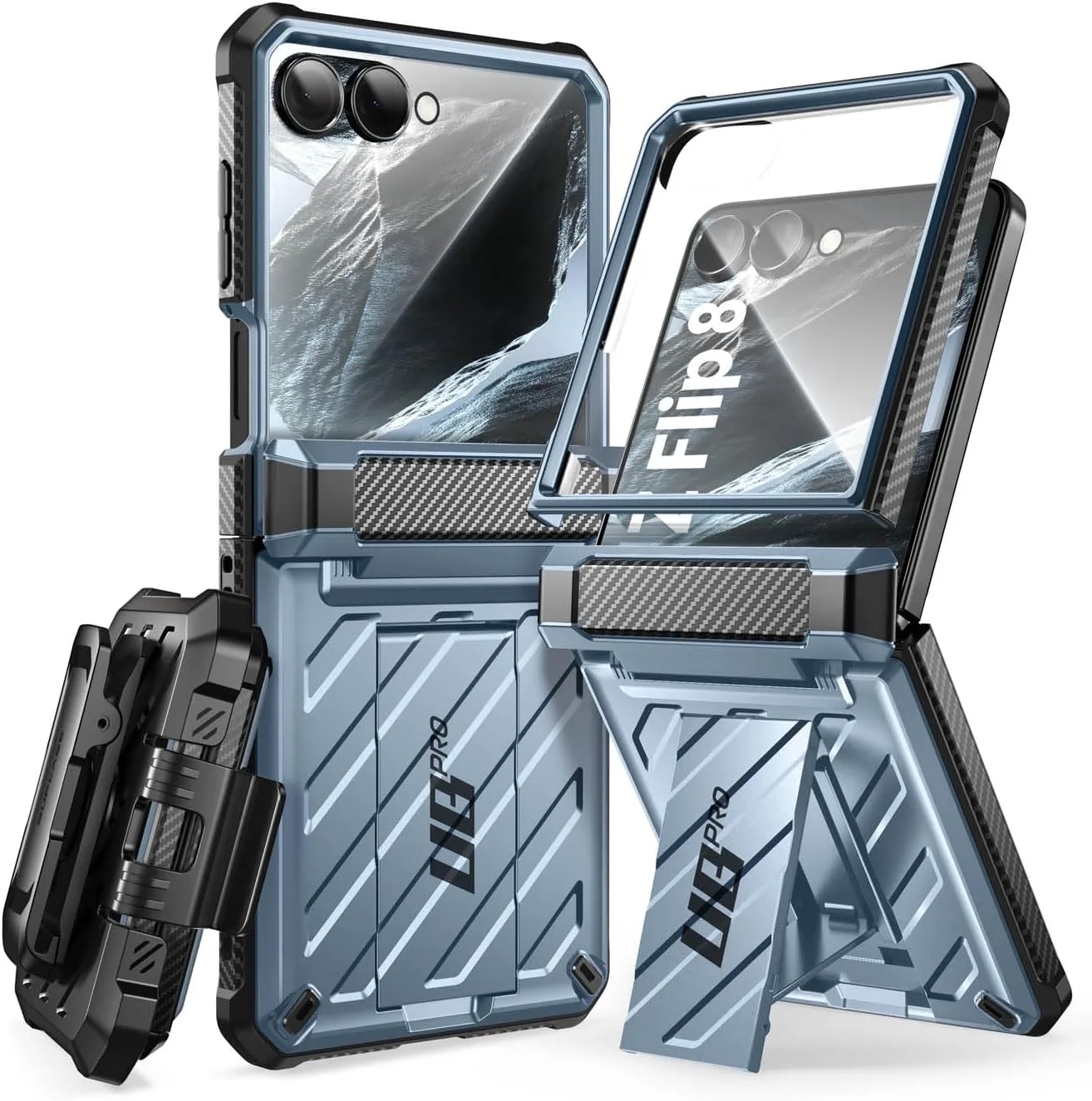 Carcasa Supcase para Samsung Galaxy Z Flip 8 con clip giratorio 360° Tilt