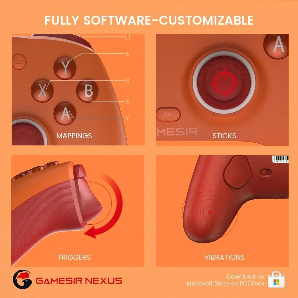 GameSir G7 SE Wired Controller for Xbox Series X|S, Xbox One & Windows 10/11, Plug and Play Gaming Gamepad with Hall Effect Joysticks/Hall Trigger, 3.5mm Audio Jack (Orange)