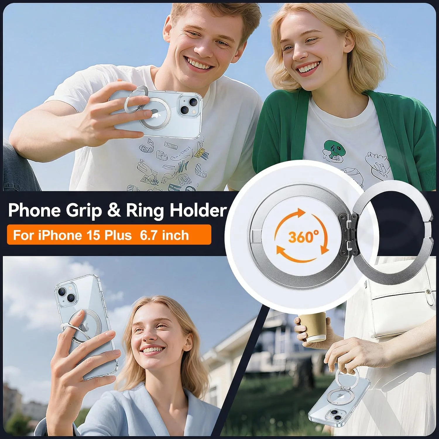 toushion 3 in 1 for iPhone 15 Plus Case Stand