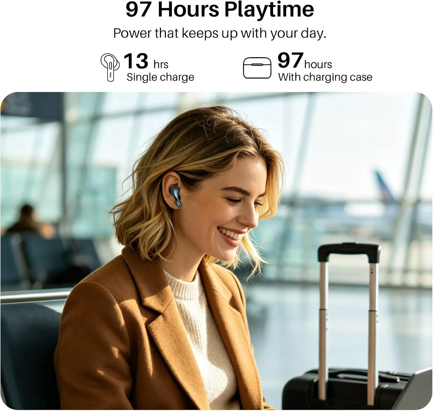 TOZO T20 Wireless Earbuds 97H Playtime, Wireless Charging LED Display Case