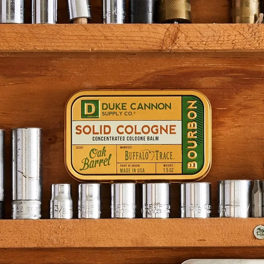 Duke Cannon Solid Cologne for Men, Bourbon Scent, Concentrated Balm, 1.5 oz