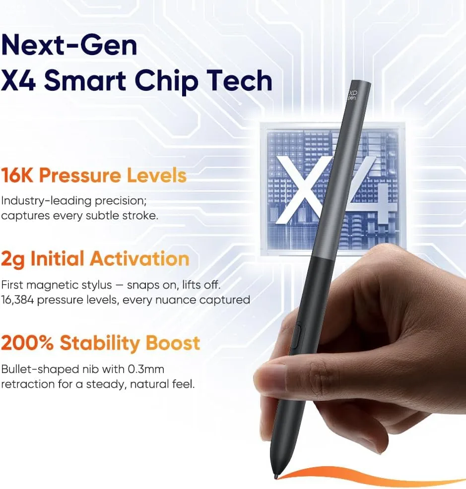 XPPen Artist 12 3rd 11.9" Drawing Tablet with Screen - 16K Pressure X4 Smart Chip Magnetic Stylus, Full-Laminated Anti-Glare Etched Glass, One-Cable Connection, for Beginner Art Learning (Silver)