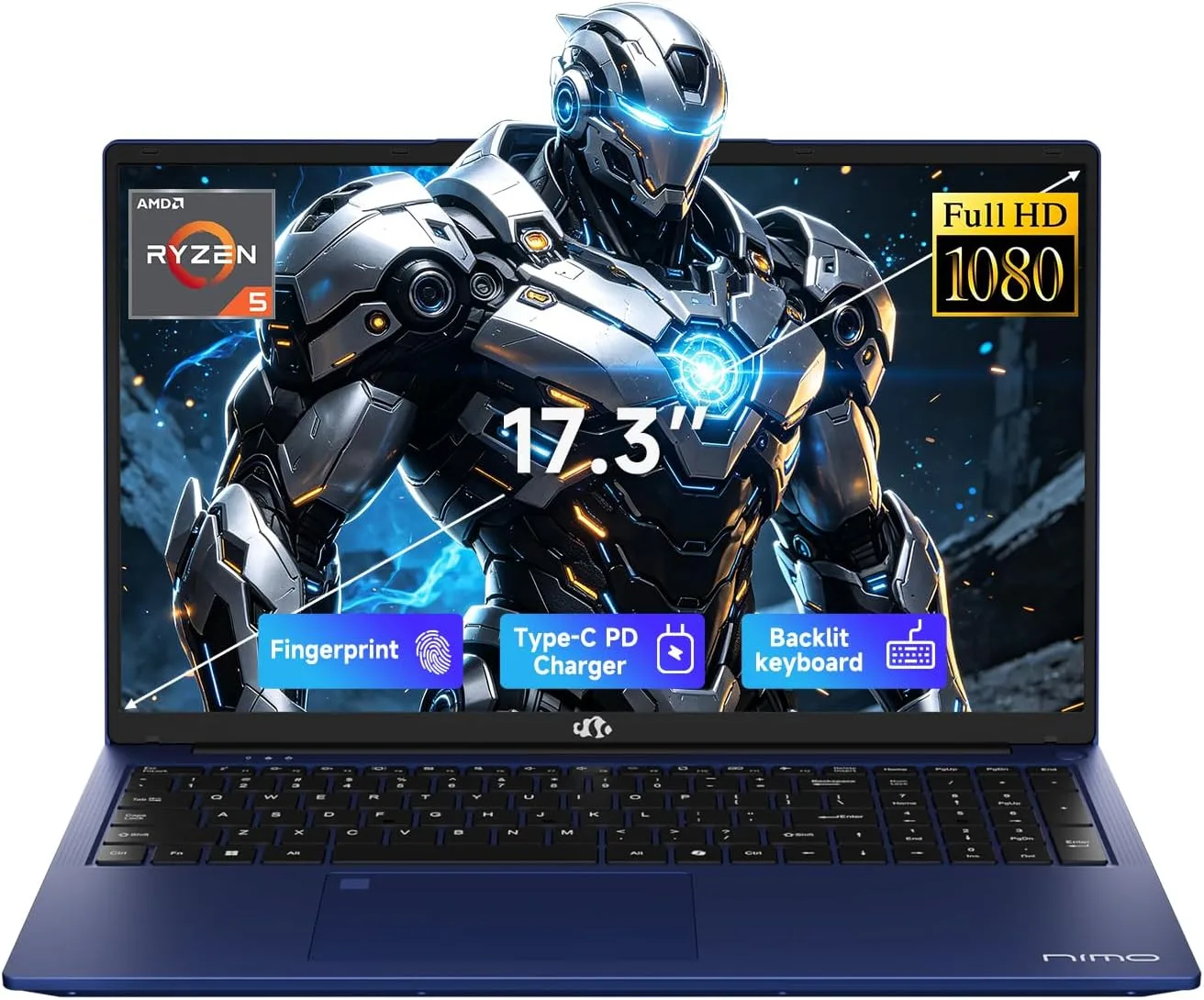 Laptop Gaming Nimo 17.3" AMD Ryzen 5 6600H 16GB DDR5 512GB SSD