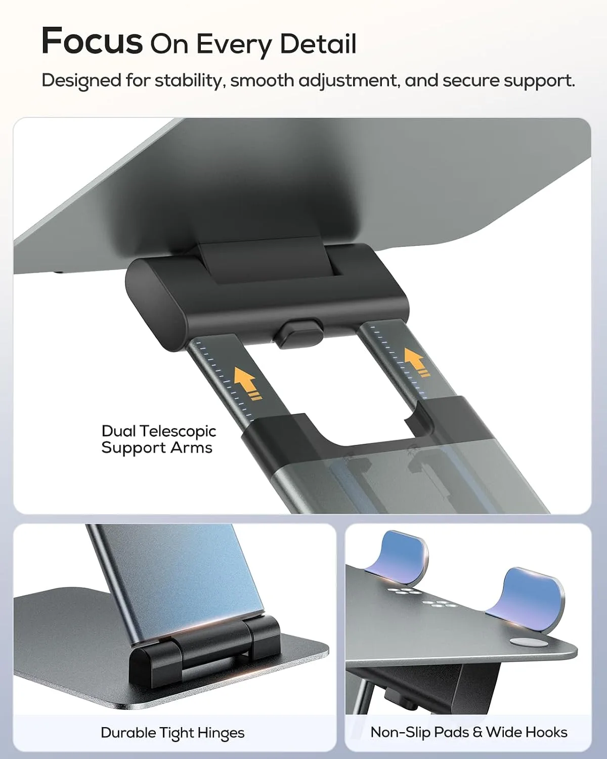 Nulaxy Pull-Out Height Adjustable Laptop Stand for Desk, 22 LB Support