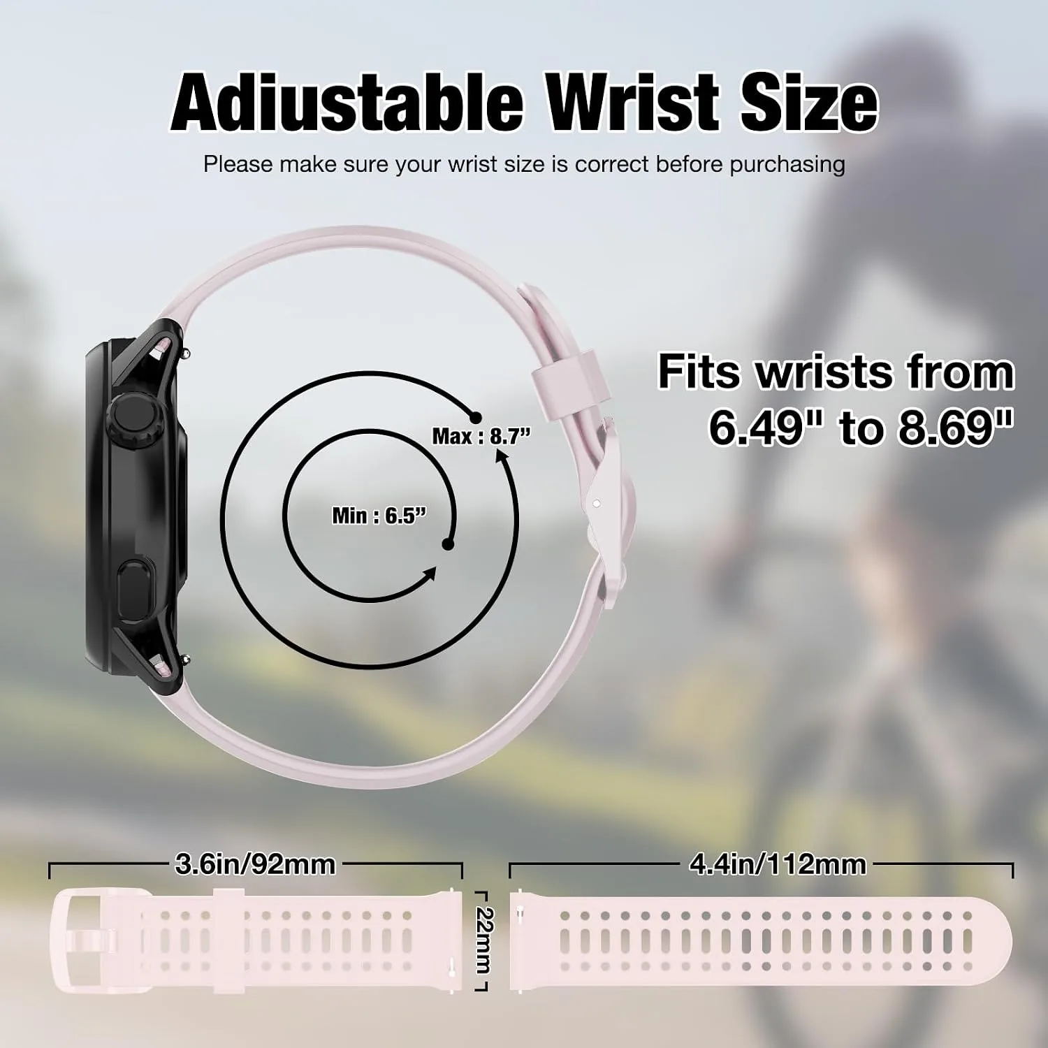 Watch Band for COROS PACE 3/PACE Pro/APEX 2 Pro/APEX Pro/APEX 46mm, 22mm Quick Release Silicone Replacement Band