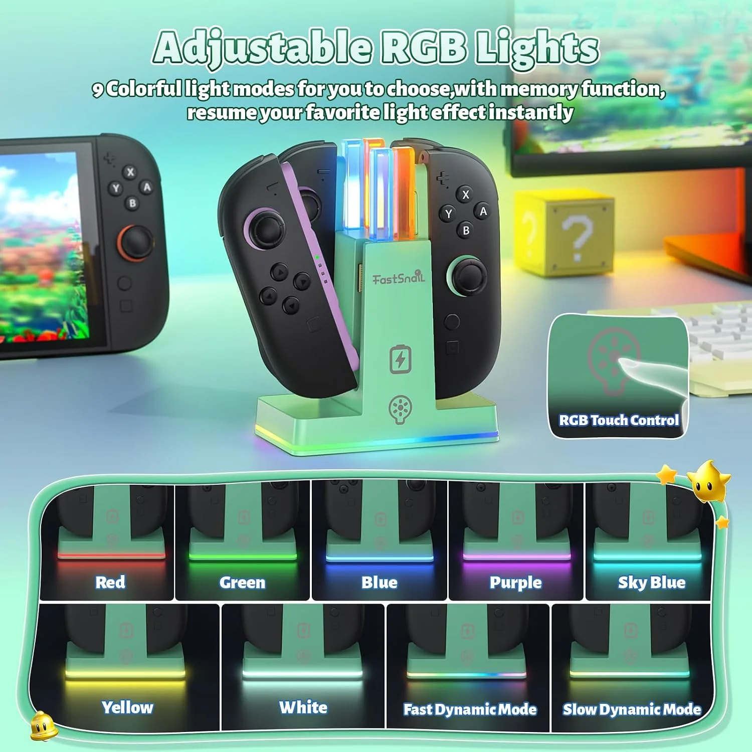 FASTSNAIL Switch 2 Controller Charger Dock for Nintendo Switch 2 for JoyCon