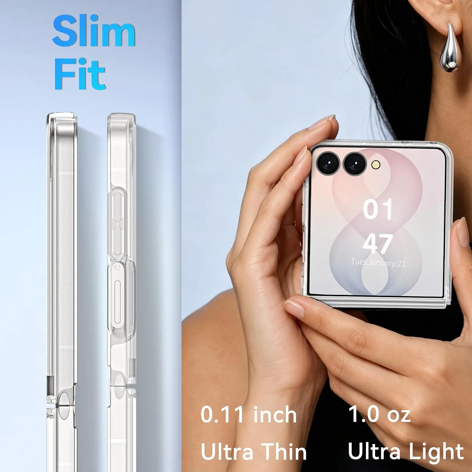 YINLAI for Samsung Galaxy Z Flip 8 Case Anti-Yellowing 6.9" 2026, Clear