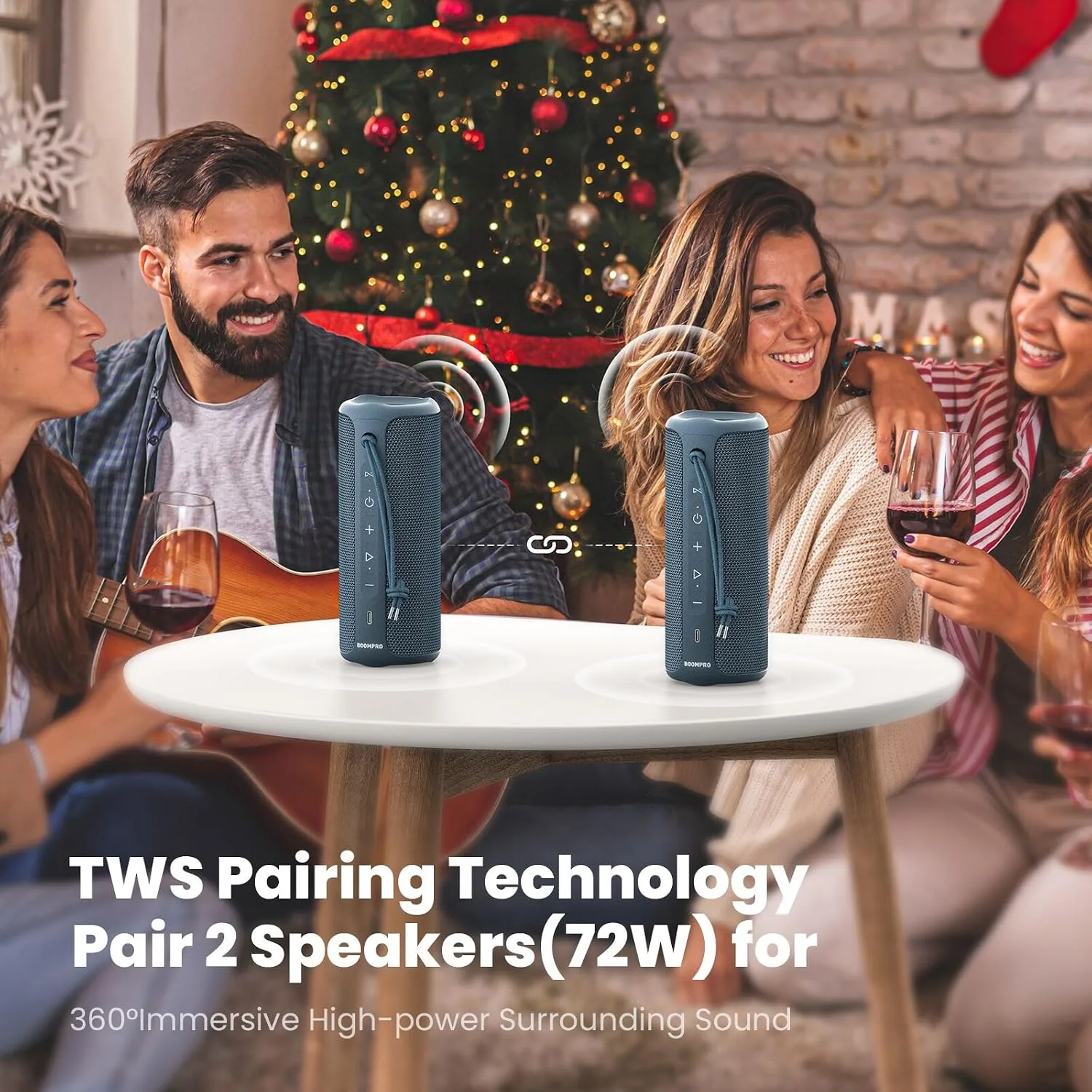 MIATONE Bluetooth Speaker 36W Stereo Sound Bass Present Boy Gifts - Blue