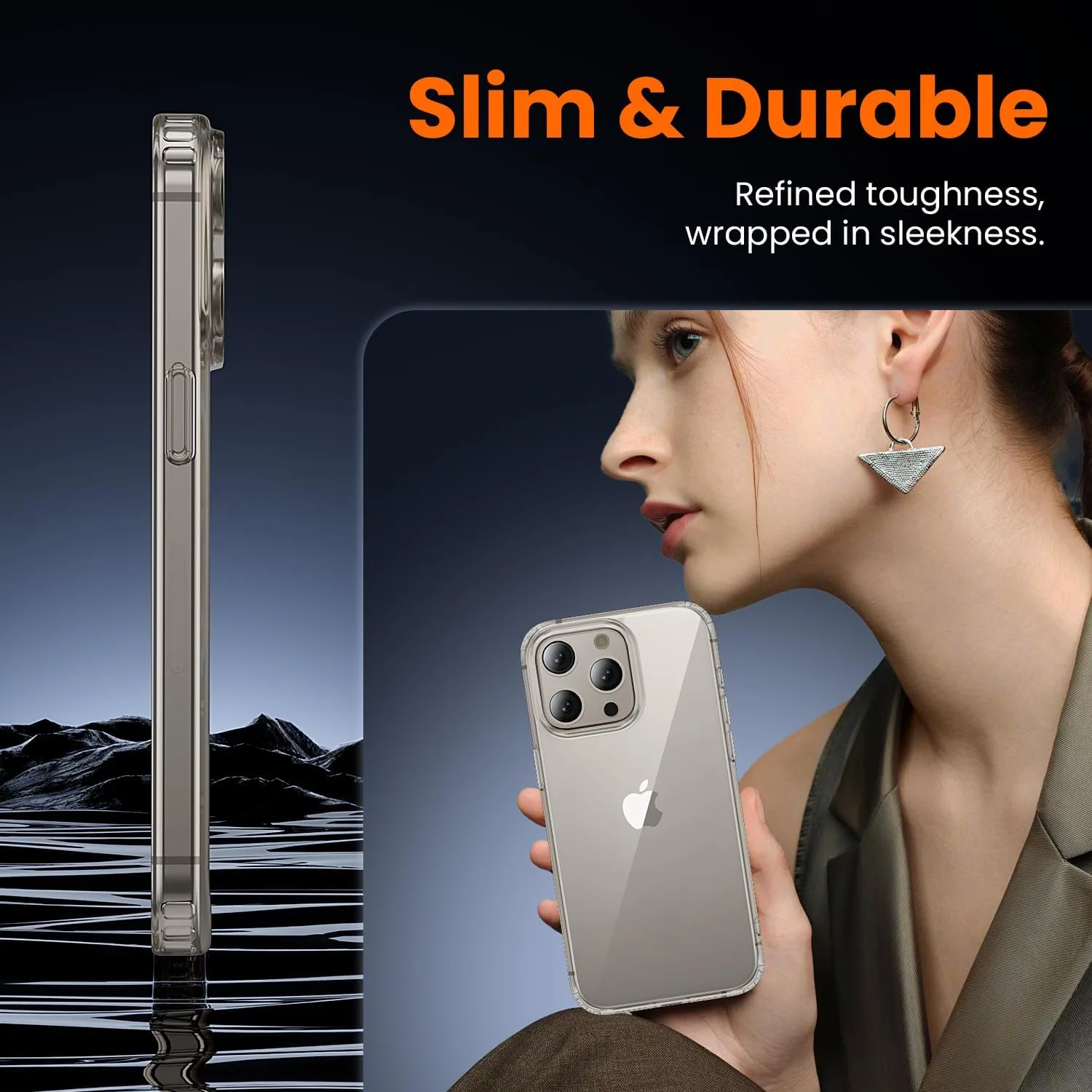 toushion 3 in 1 for iPhone 15 Pro Max Case Transparent