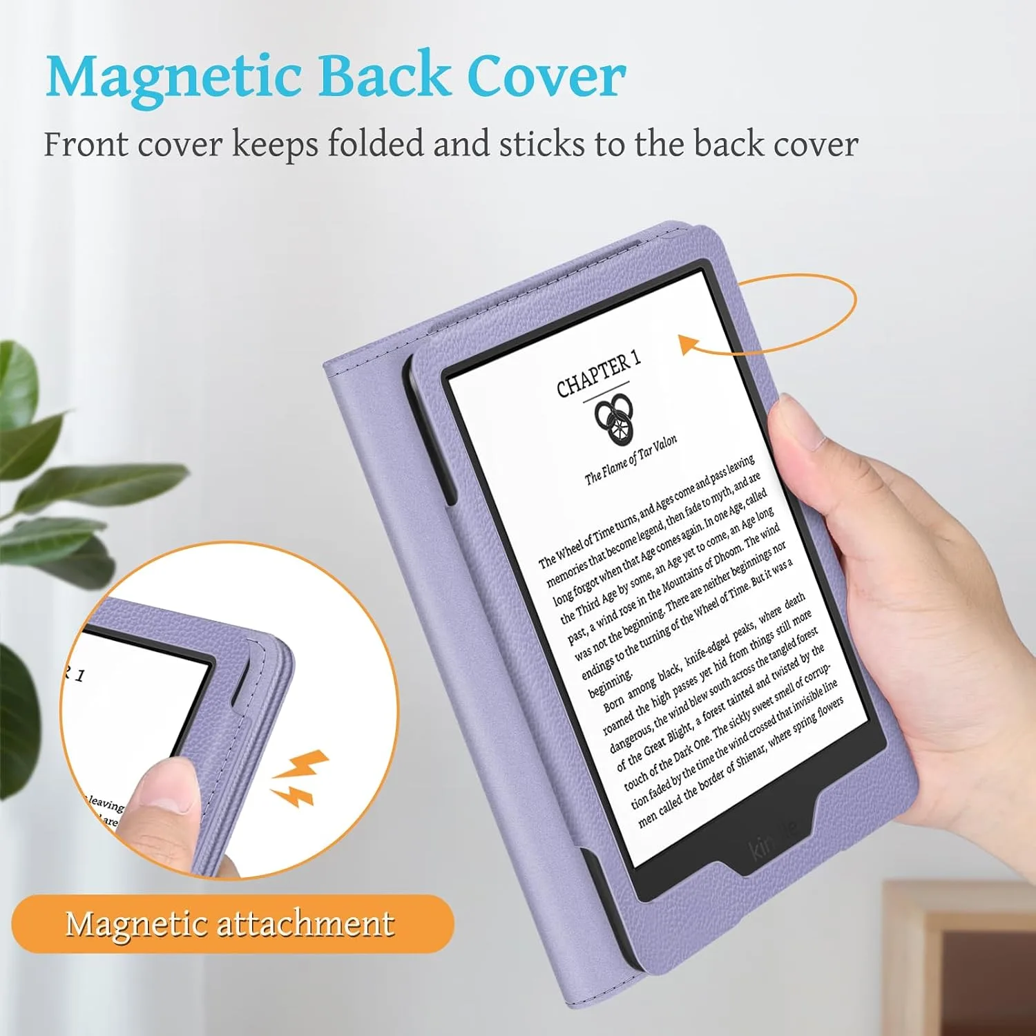 Fintie Stand Case for 6" Kindle 11th Generation 2024/2022, Lilac Purple