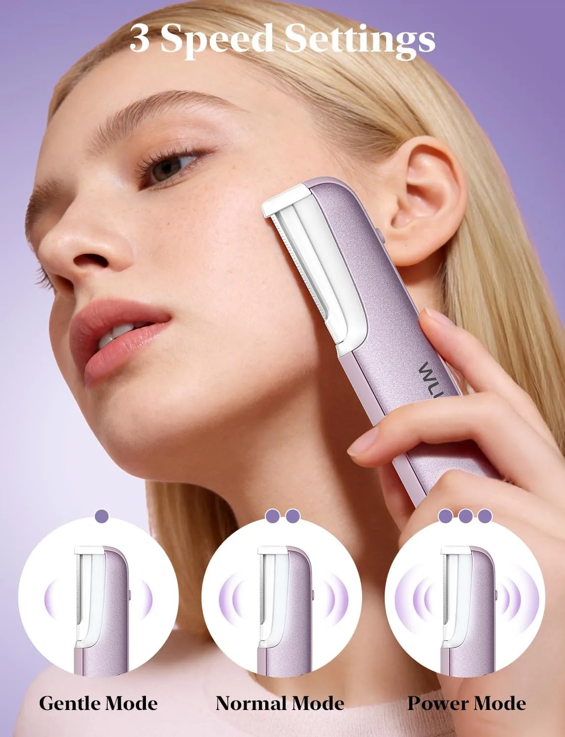 WLU Dermaplane Razor for Women Face, Dermaplaning Tool for Face Pure Purple