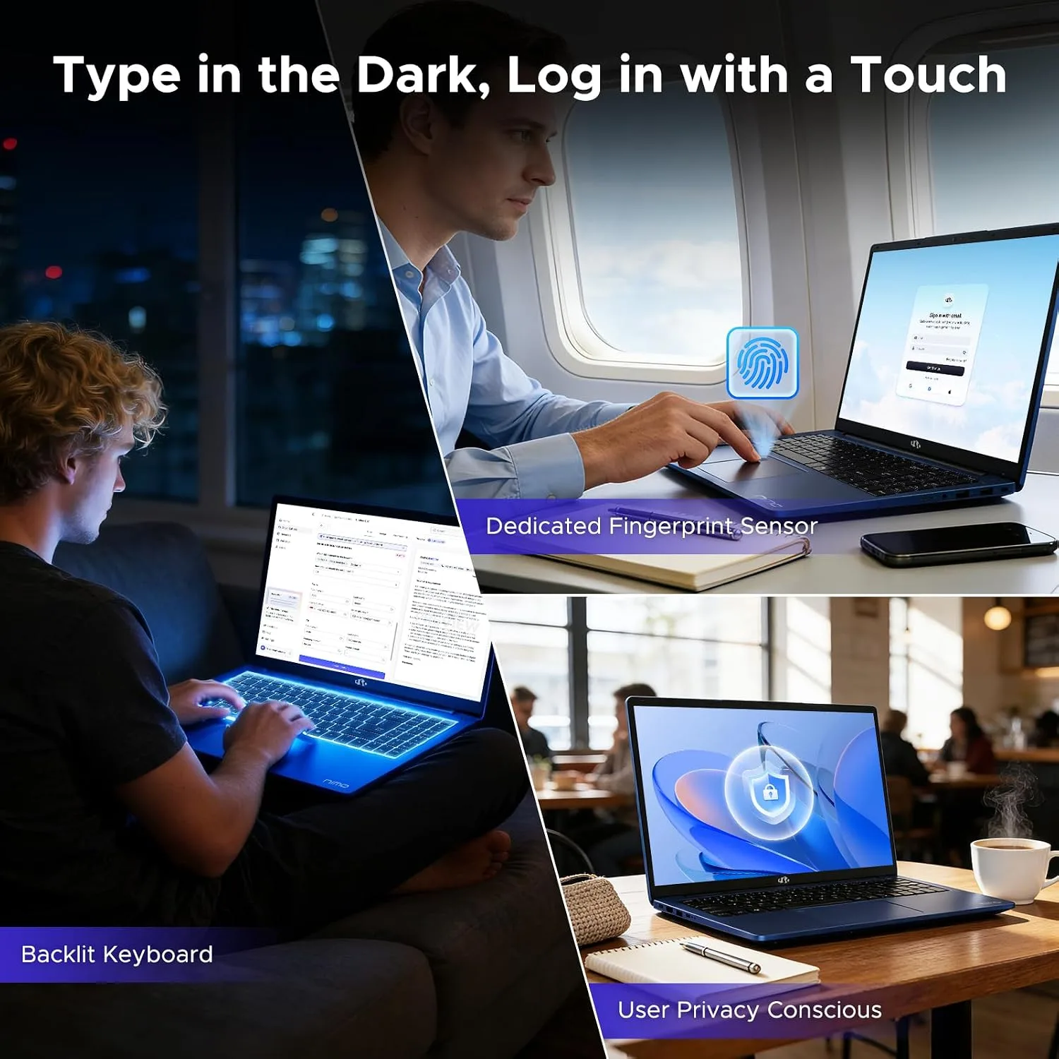 NIMO 15.6" FHD AI-Ready-Laptop, AMD R7-8745HS 16GB DDR5 RAM 512GB SSD (8C/16T, Beat R9 7940HS up to 4.9GHz) 780M-Graphics 100W Type-C Backlit Keyboard Fingerprint for Creators Streaming & Light Gaming