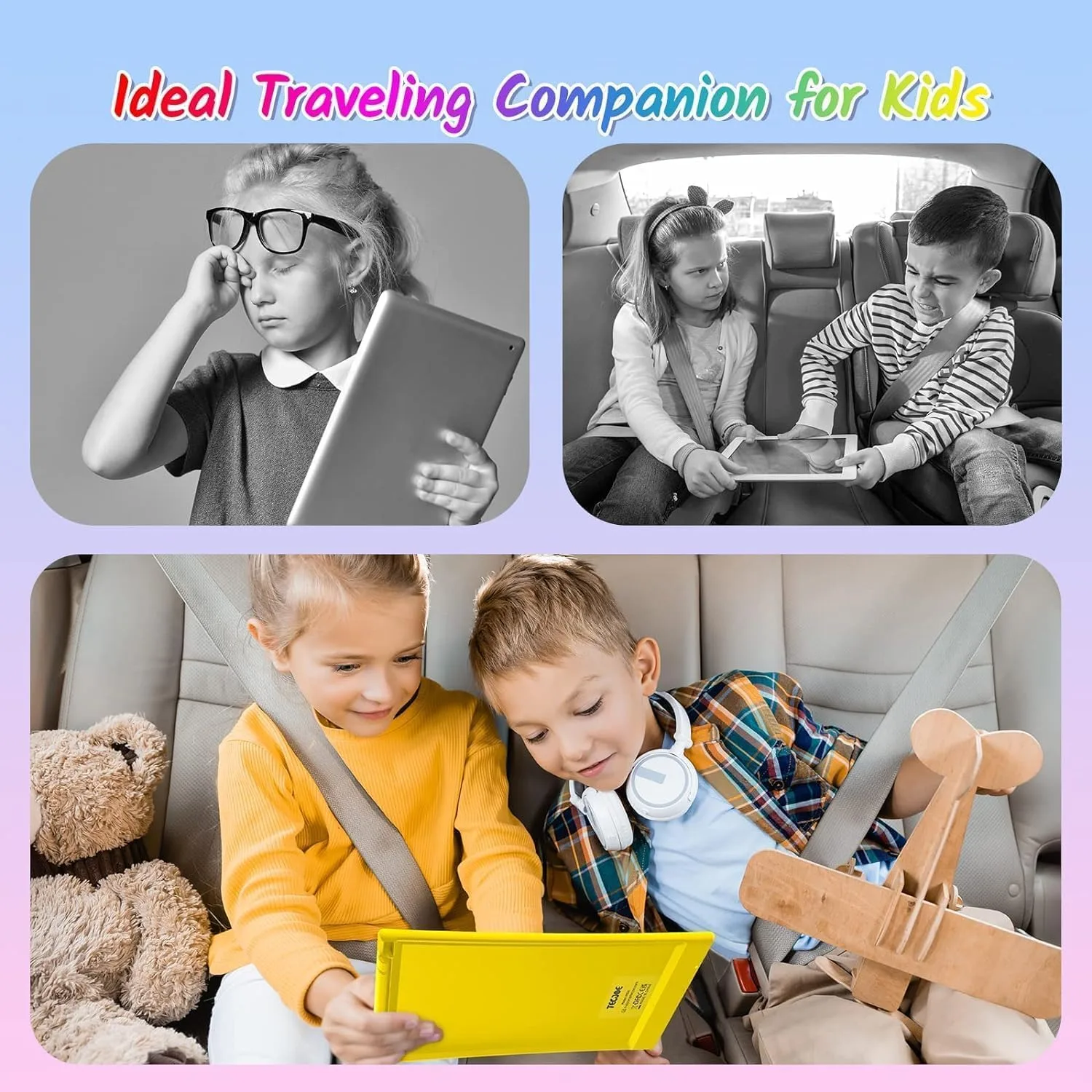 TECJOE 10 Inch 2 Pack LCD Writing Tablet for Kids, Mess Free Drawing Tablet