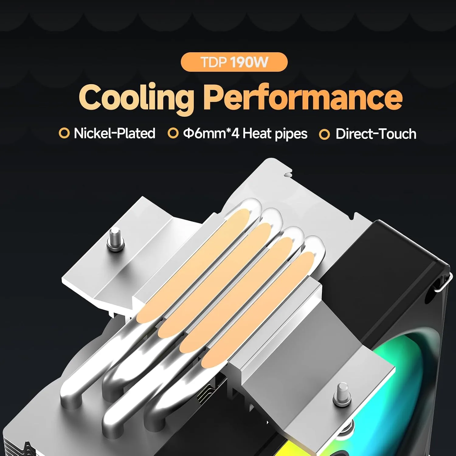 Delta A40 SE BK ARGB Air CPU Cooler,Flexible Lighting Connection Options