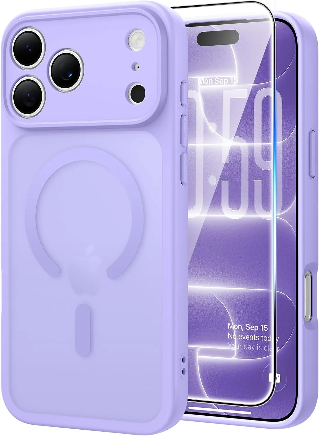 FNTCASE for iPhone 18 Pro Case / 17 Pro Case Fit for MagSafe Light Purple