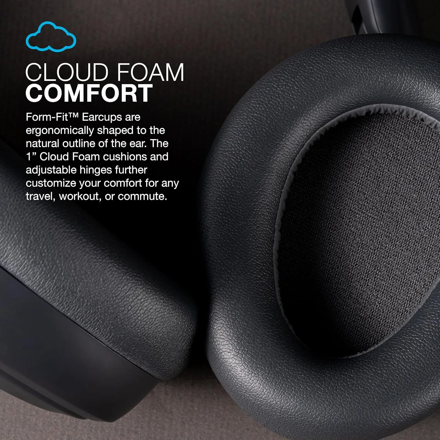JLab JBuds Lux ANC Wireless Over-Ear Headphones, Graphite