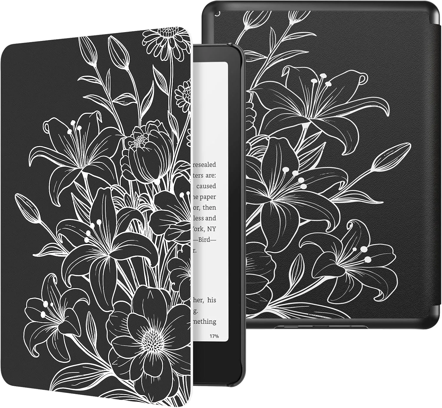 MoKo Case for 7" Kindle Paperwhite 12th Gen 2024/Colorsoft, Line Flower