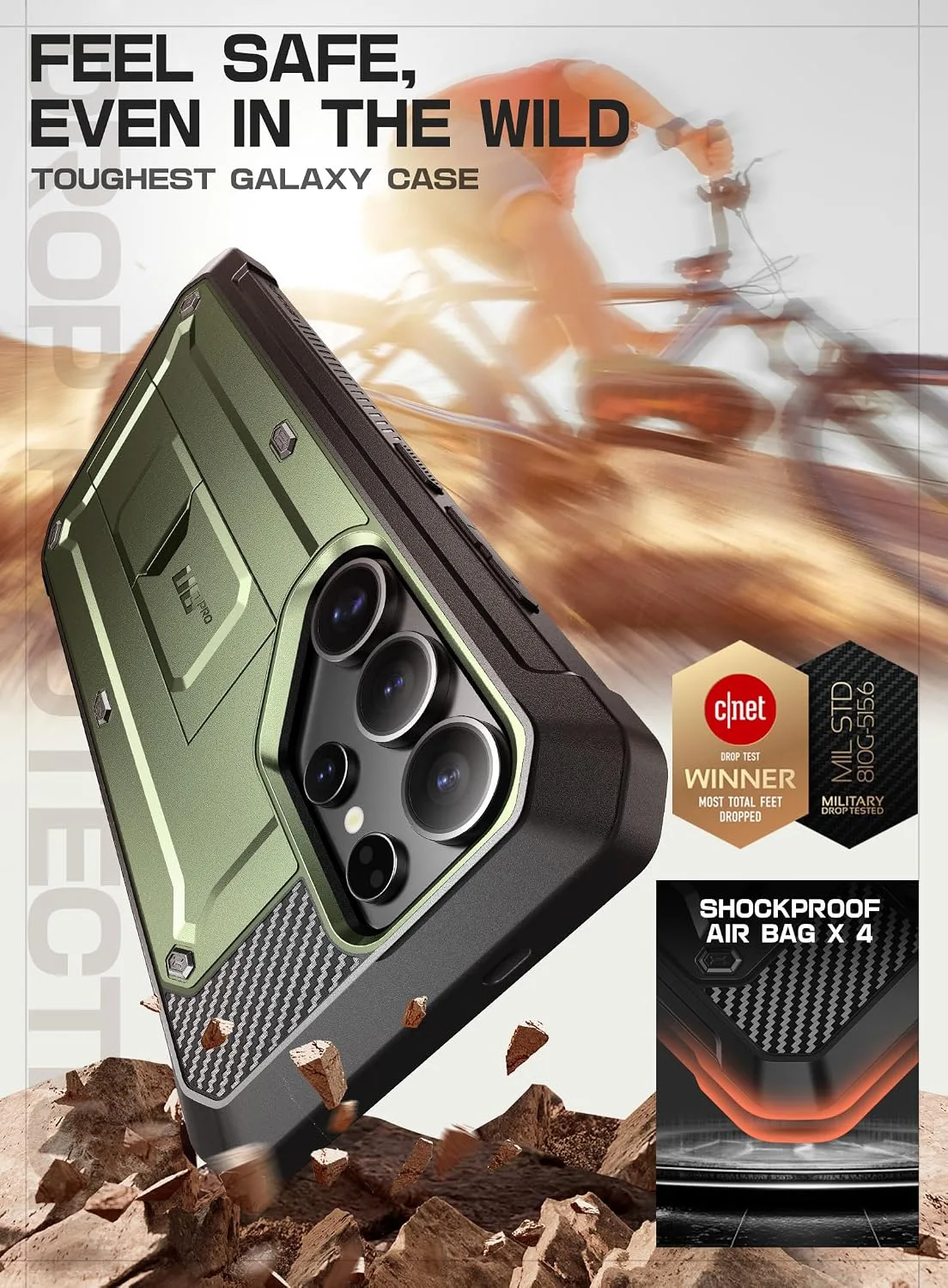 SUPCASE for Samsung Galaxy S25 Ultra Case with Screen Protector, Green