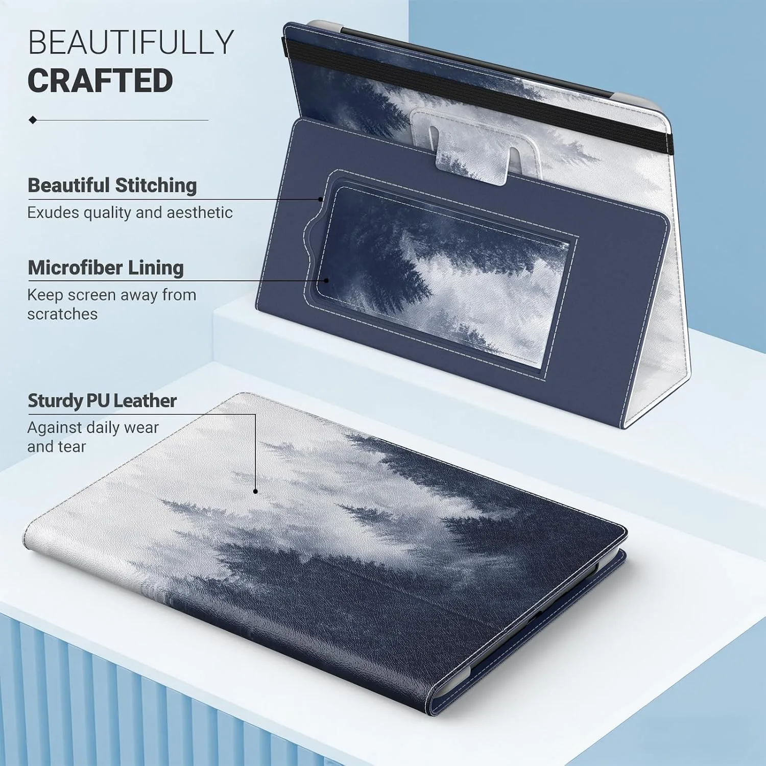 MoKo Universal Case for 6.8,7 Inch eReaders&Tablets, Gray Forest