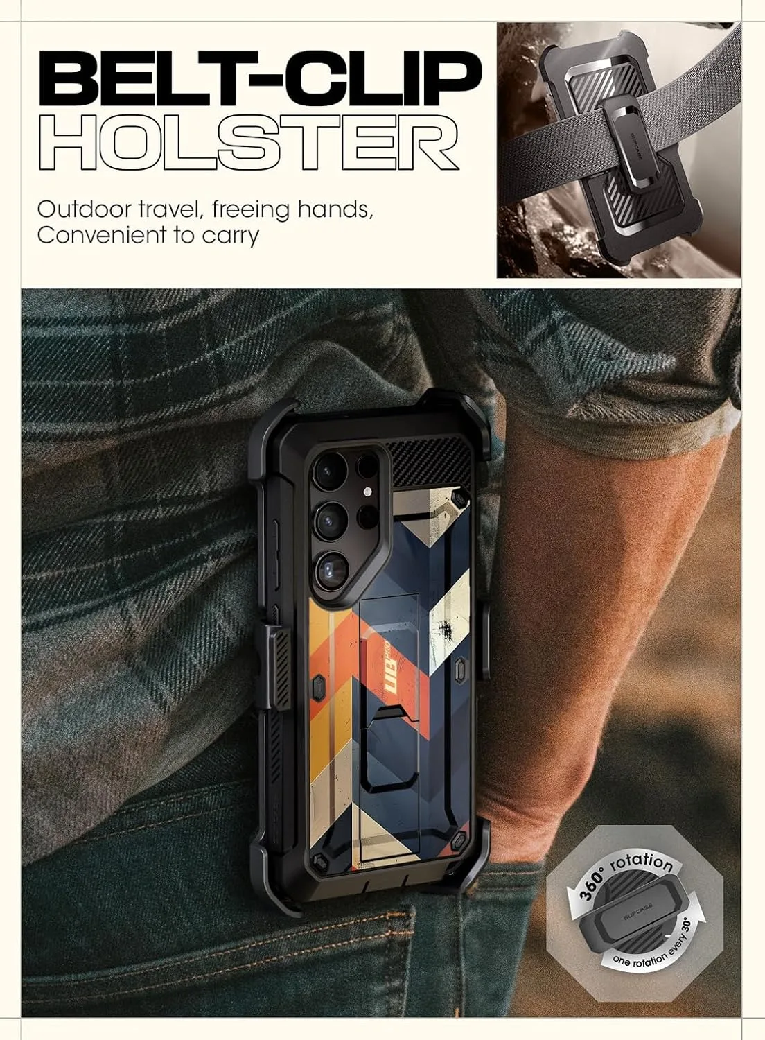SUPCASE for Galaxy S24 Ultra Case with Built-in Screen Protector, Chevron