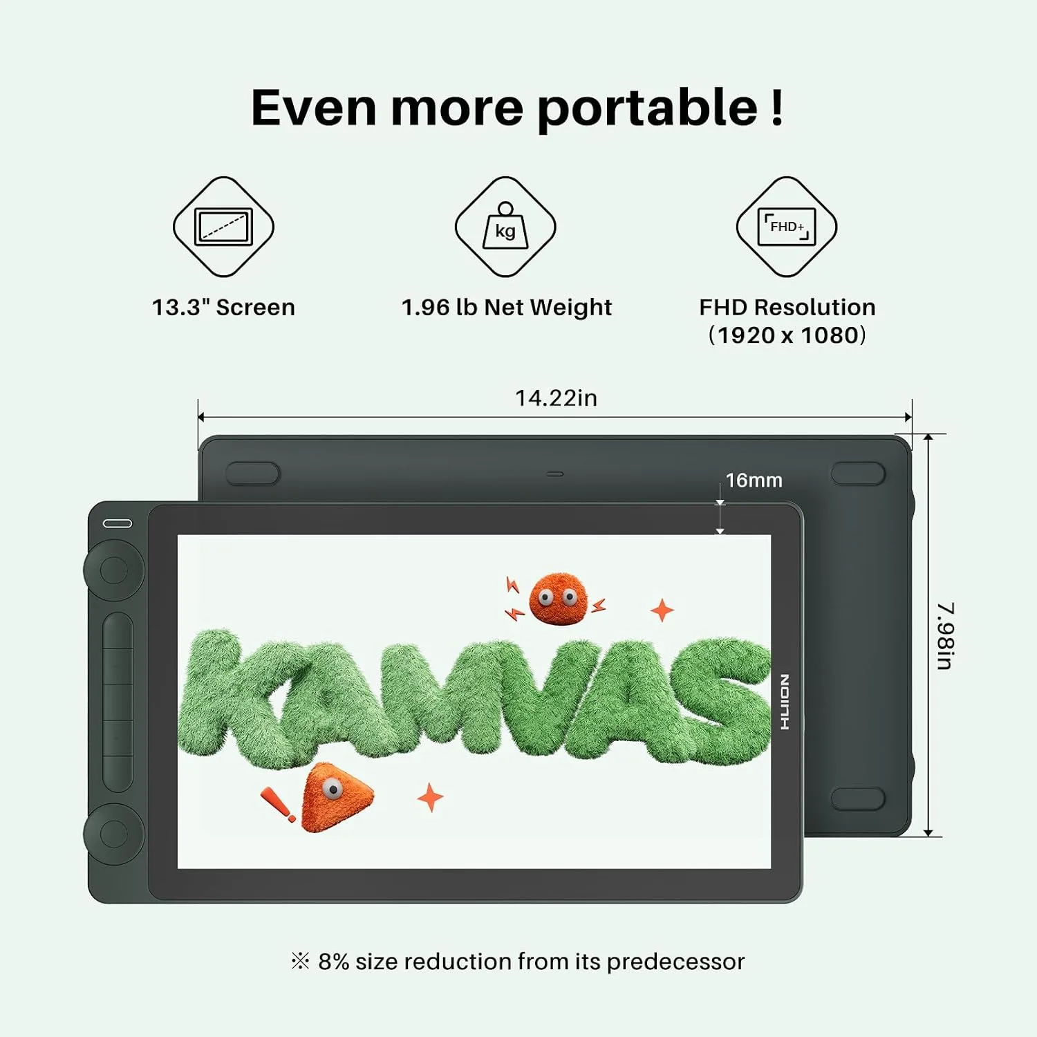 HUION KAMVAS 13 (Gen 3) SE Drawing Tablet with Screen, 16K Pressure, 13.3"