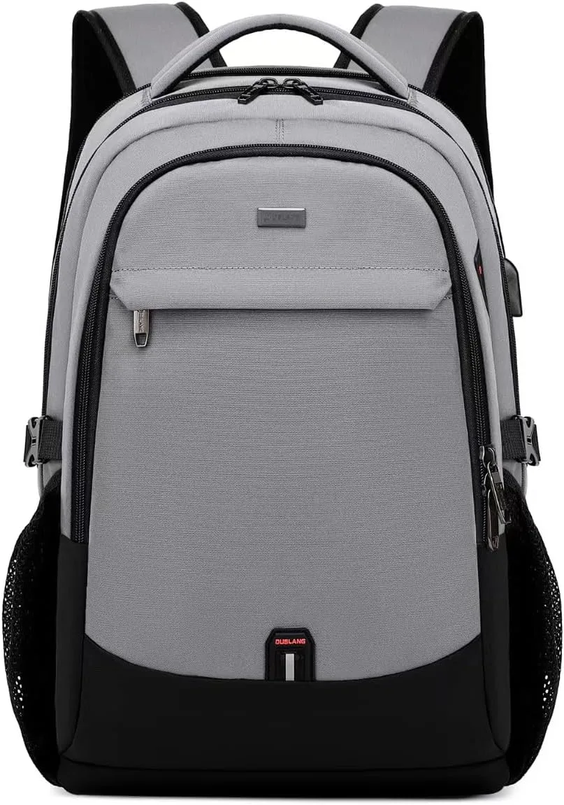 Mochila para laptop Duslang WD30191 17 pulgadas Gris claro y negro