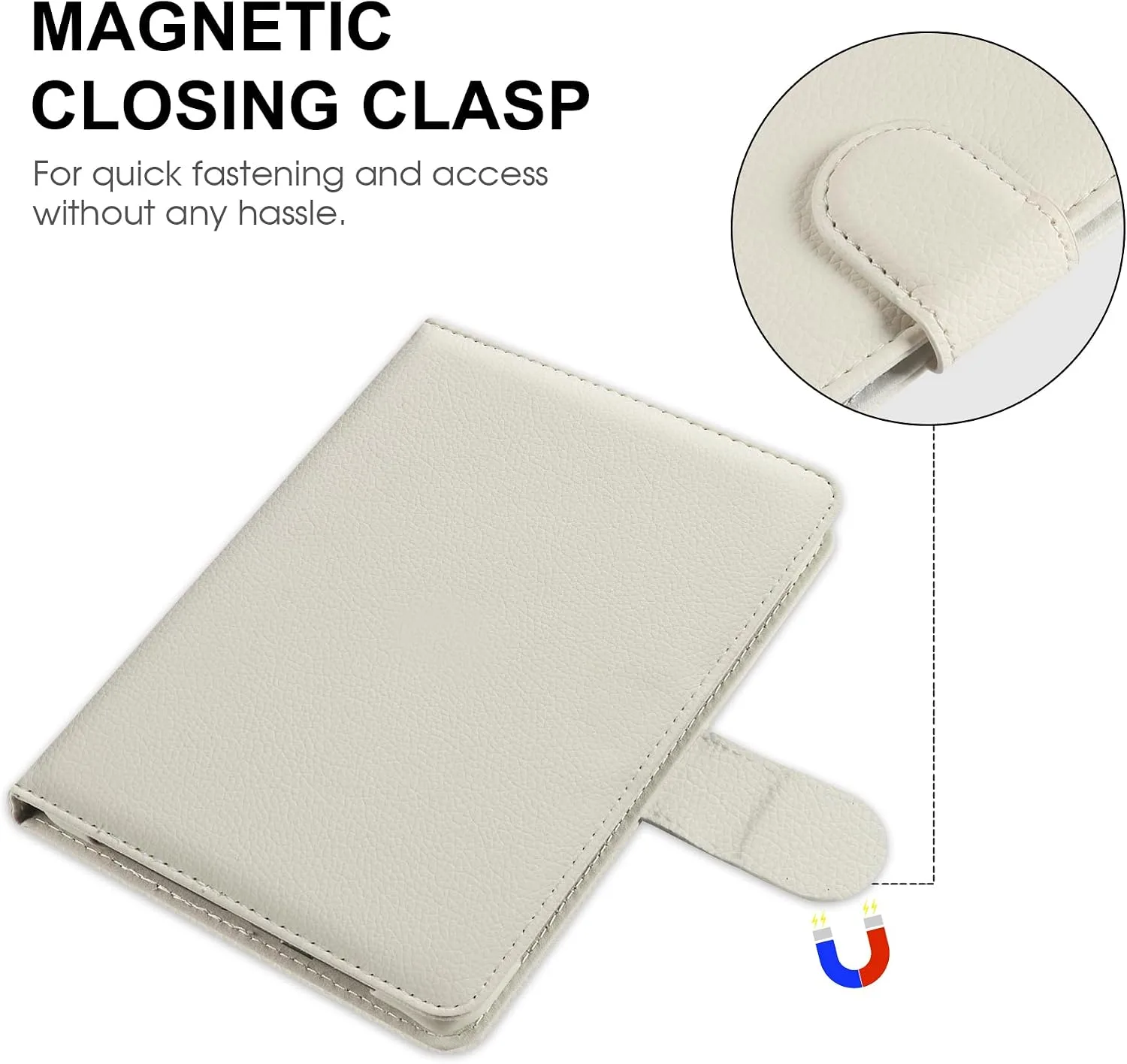 HoYiXi Universal Case for 6-inch Kindle eReader Compatible with Kobo/Voyaga/Pocketbook/Tolino E-Book Reader,6'' eReader Protective Cover with Built-in Card Slot,Rice White