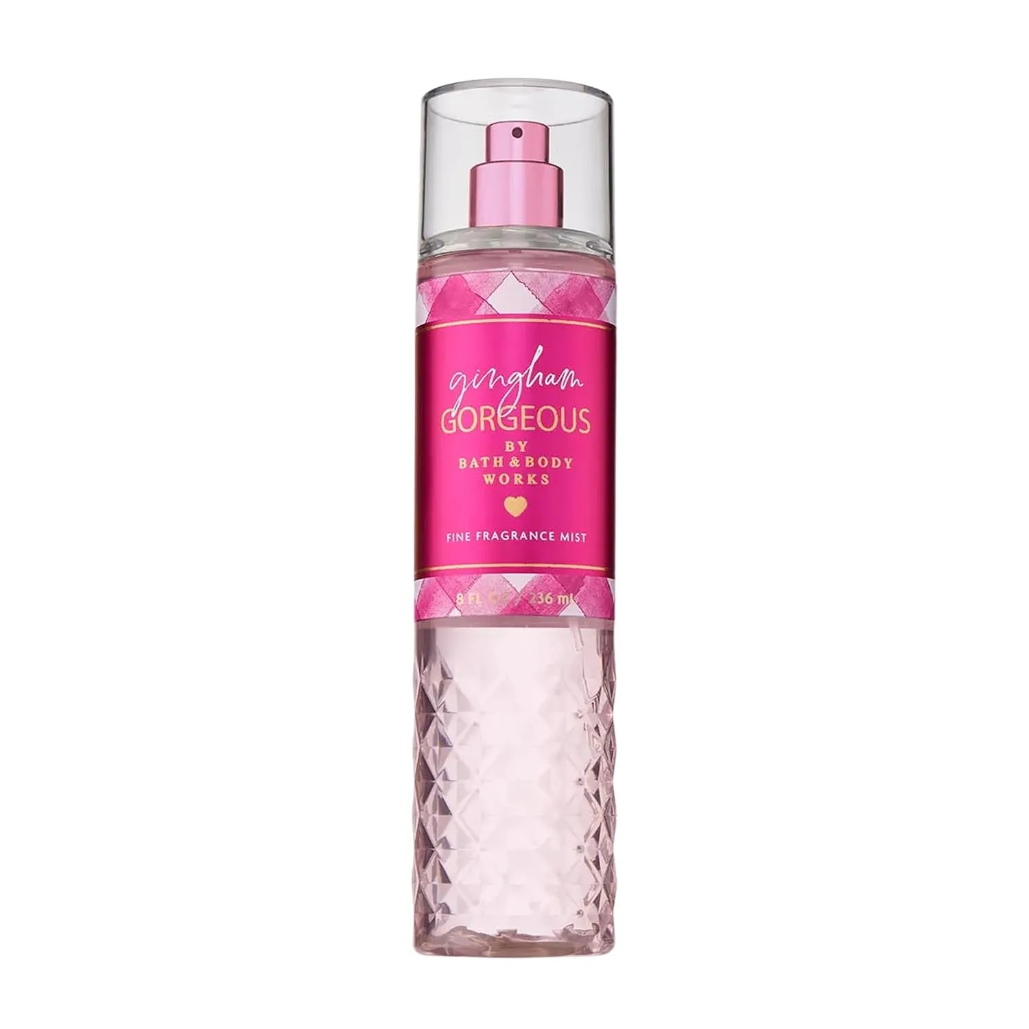 Bath & Body Works Gingham Gorgeous Fine Fragrance Mist, Body Spray & Perfume for Women, Long-Lasting Personal Fragrance – Pink Strawberries, Peony Blooms, and Peach Nectar Scent, 8 fl oz - 1 Pack