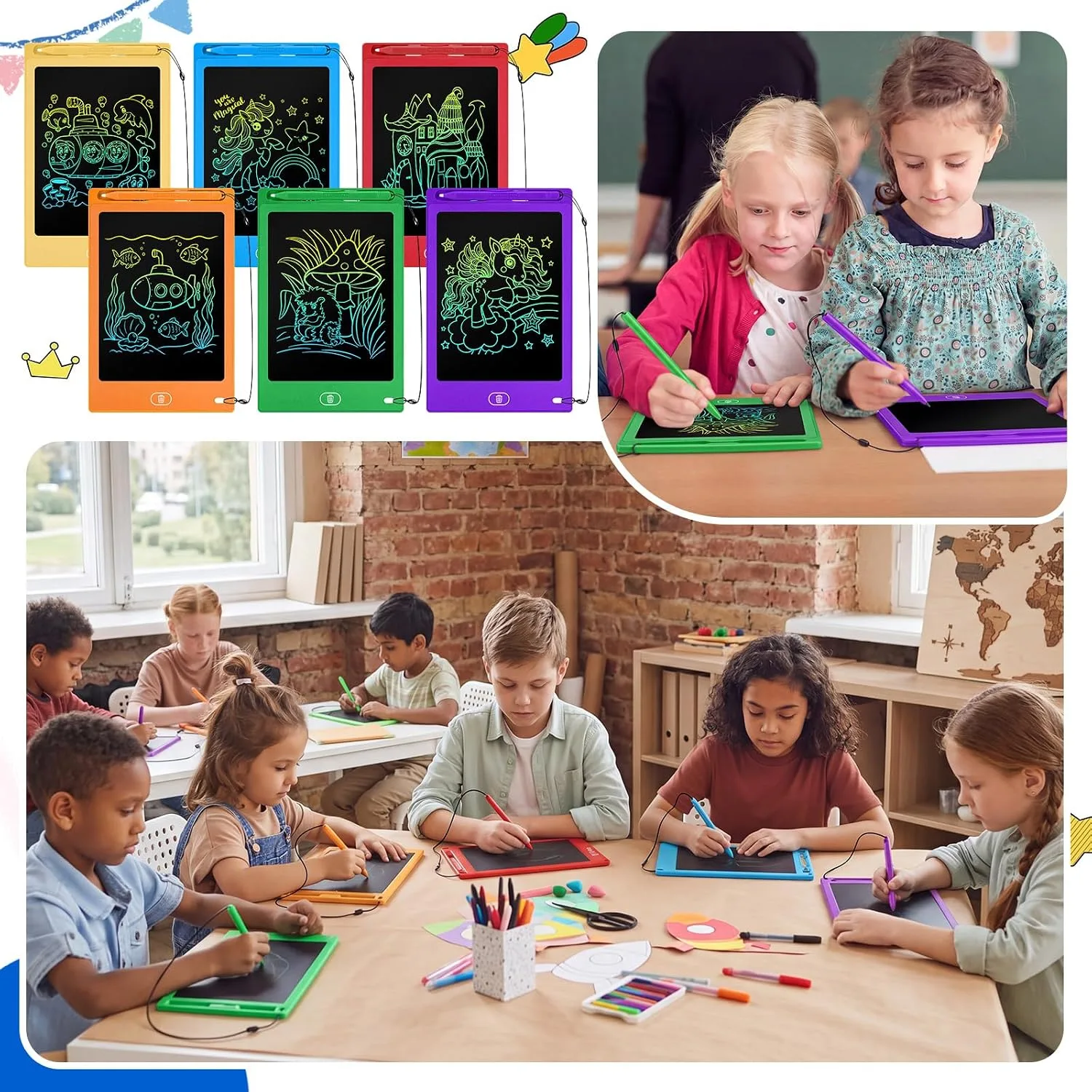 Zhehao 20 Pack 8.5 Inch LCD Writing Tablet Drawing Board,Vibrant,Cute