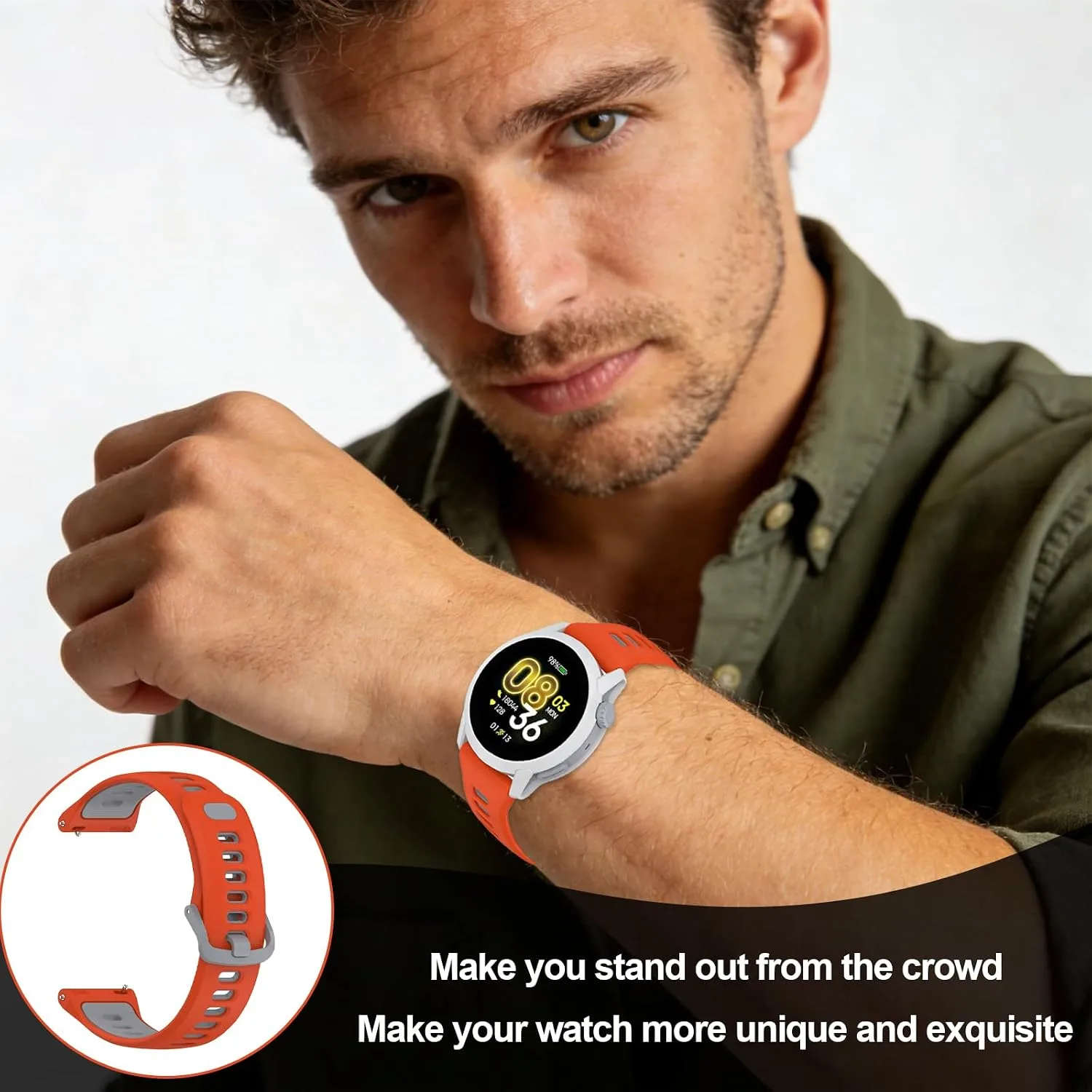 Silicone Bands Compatible with COROS PACE 3/4/Pro, COROS APEX PRO/2 Pro/APEX 46 MM/APEX 4 42 MM, Replacement Breathable Smartwatch Straps for Women and Men