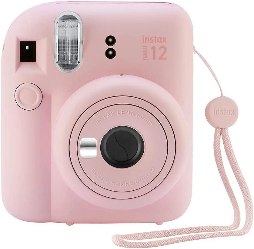 Fujifilm Instax Mini 12 Instant Camera + 60 Photo Prints + Quality Photo Value Bundle, Case, Decoration Stickers, Frames, Photo Album, (Blossom Pink)