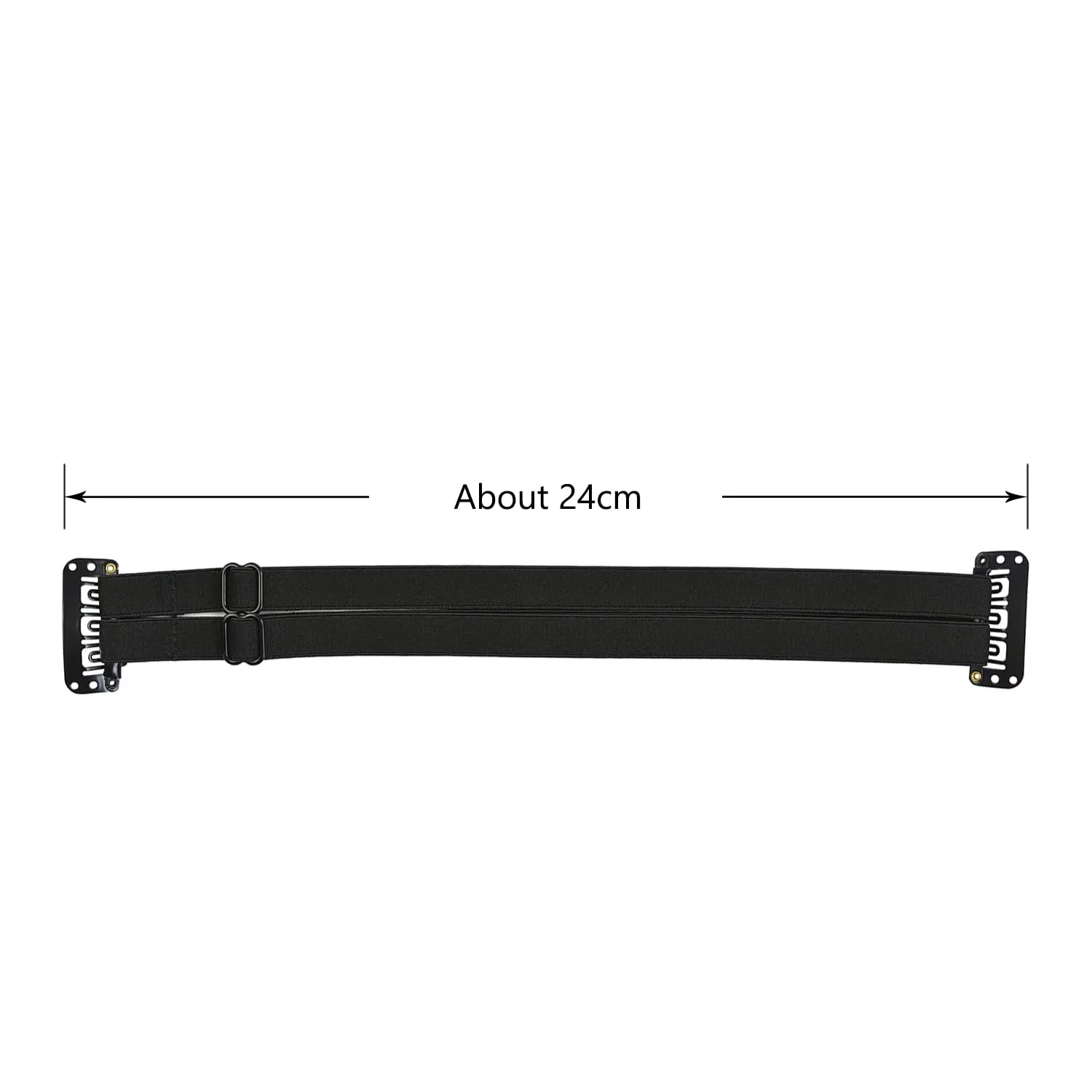 2 Pcs Facelift Bands with Clips Invisible Face Stretching Lifting Strap Adjustable Elastic Band Face Slimming Band (24cm Black Double Bands)