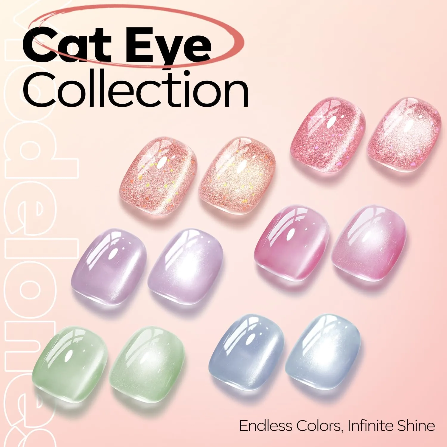 modelones Nude Cat Eye Pink Gel Polish 9D Cateye with Magnet