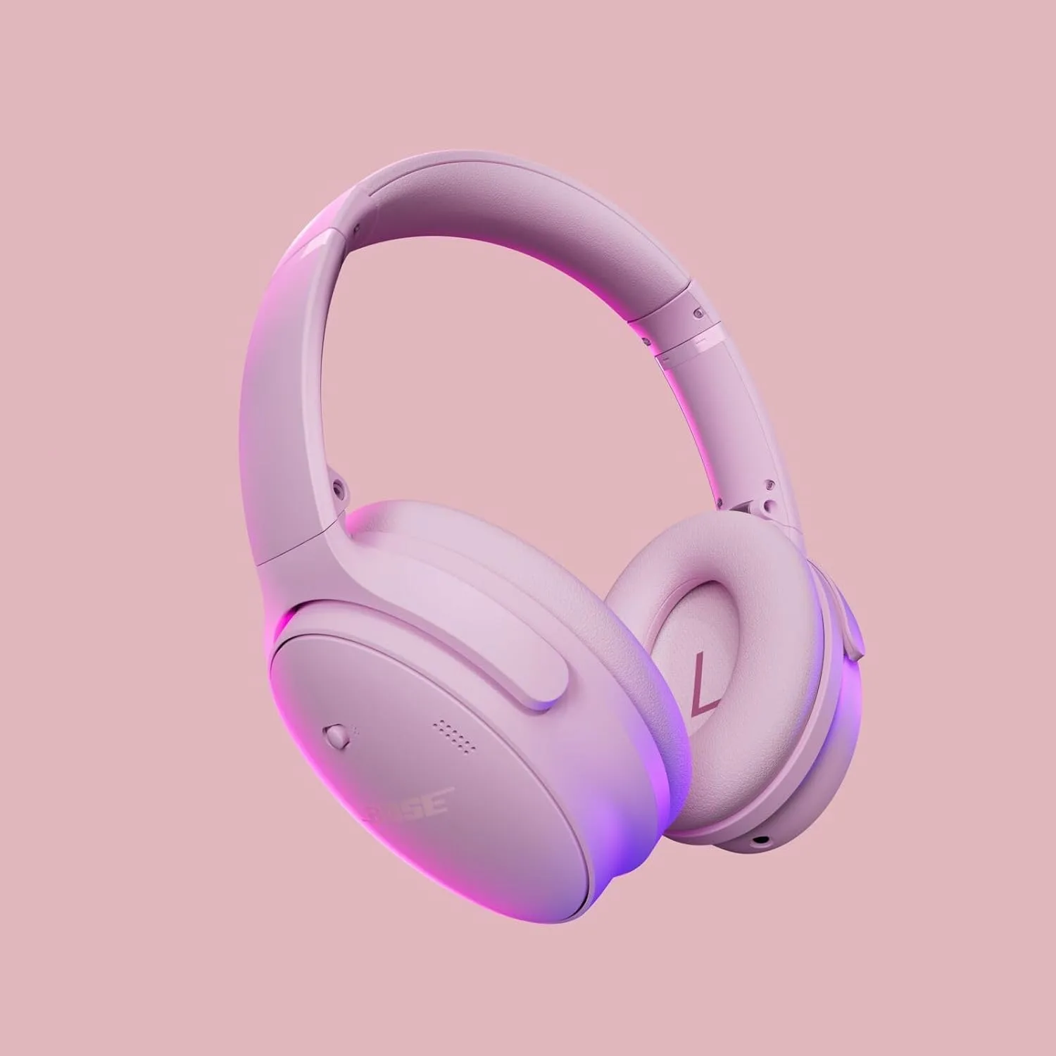 Bose QuietComfort Headphones Bundle with Fast Charger - Wireless Bluetooth Over-Ear Noise Cancelling Headphones with Mic, USB-C Charging, Deep Bass, Up to 24 Hours Playtime (Petal Pink)
