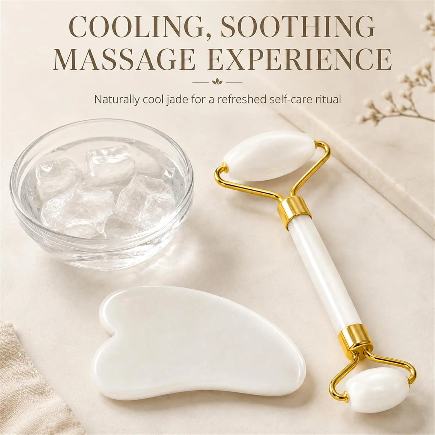 Gua Sha & Jade Roller Set for Face and Body