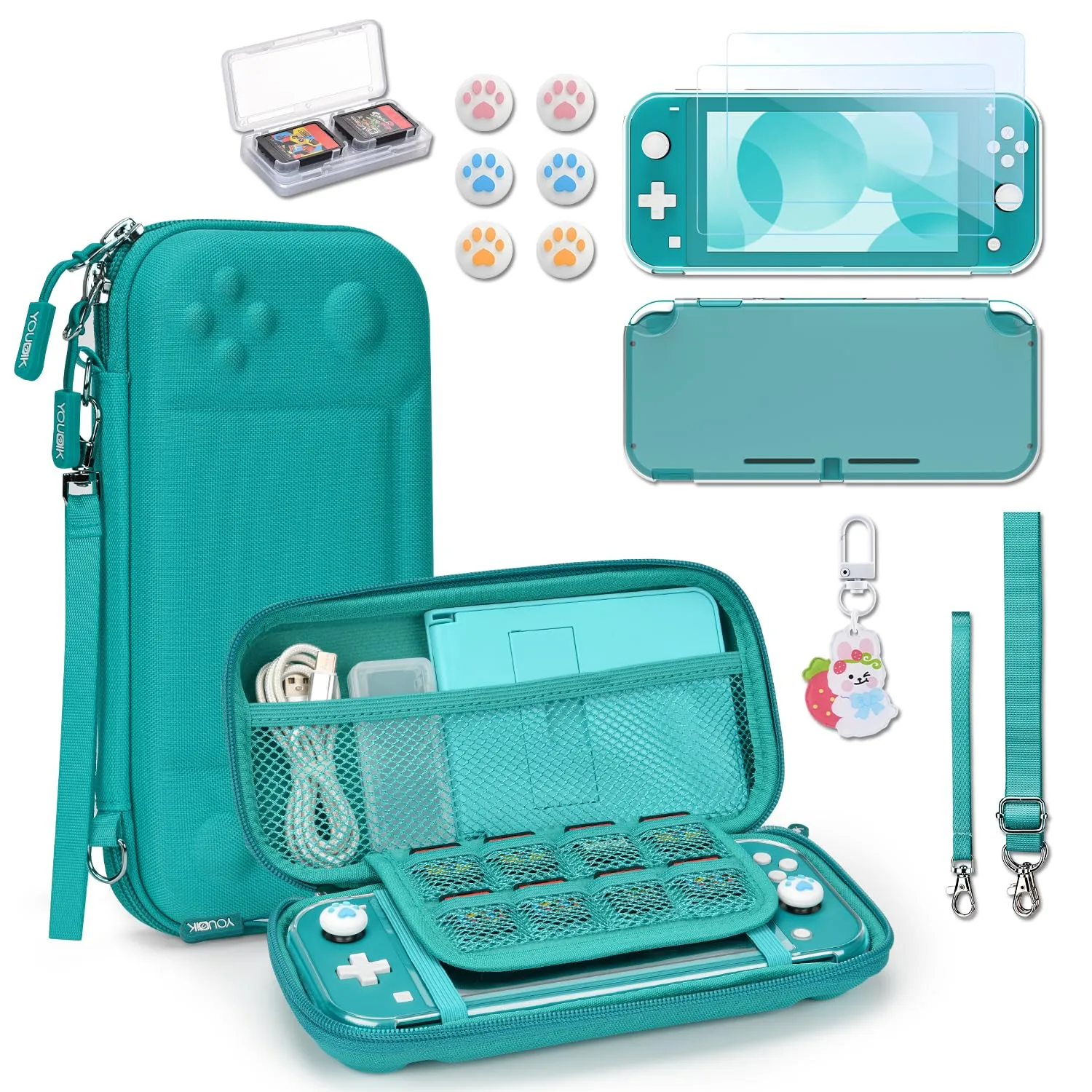 Younik Switch Lite Case, 14 in 1 Accessories Kit for NS Switch Lite (2019)