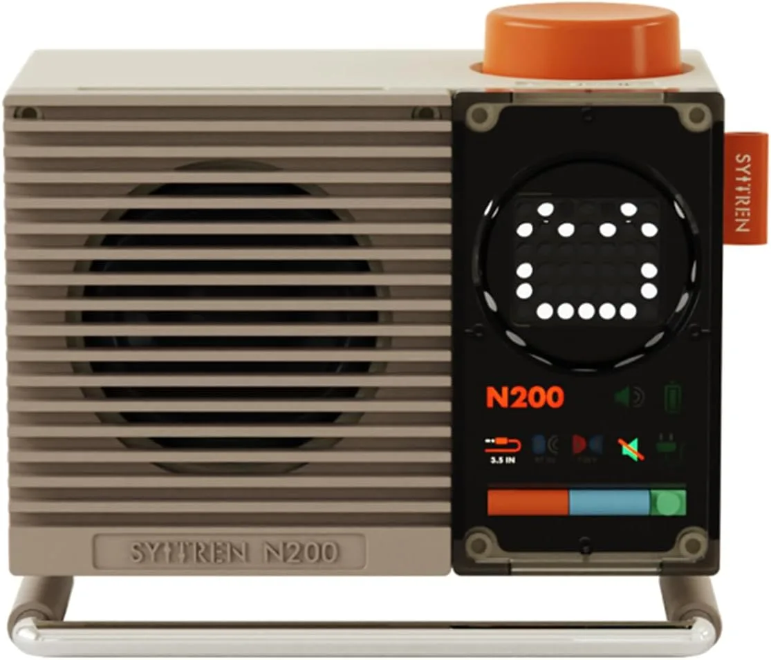 syitren N200 Retro Bluetooth Speaker,Portable Wireless,Desktop Decor,White