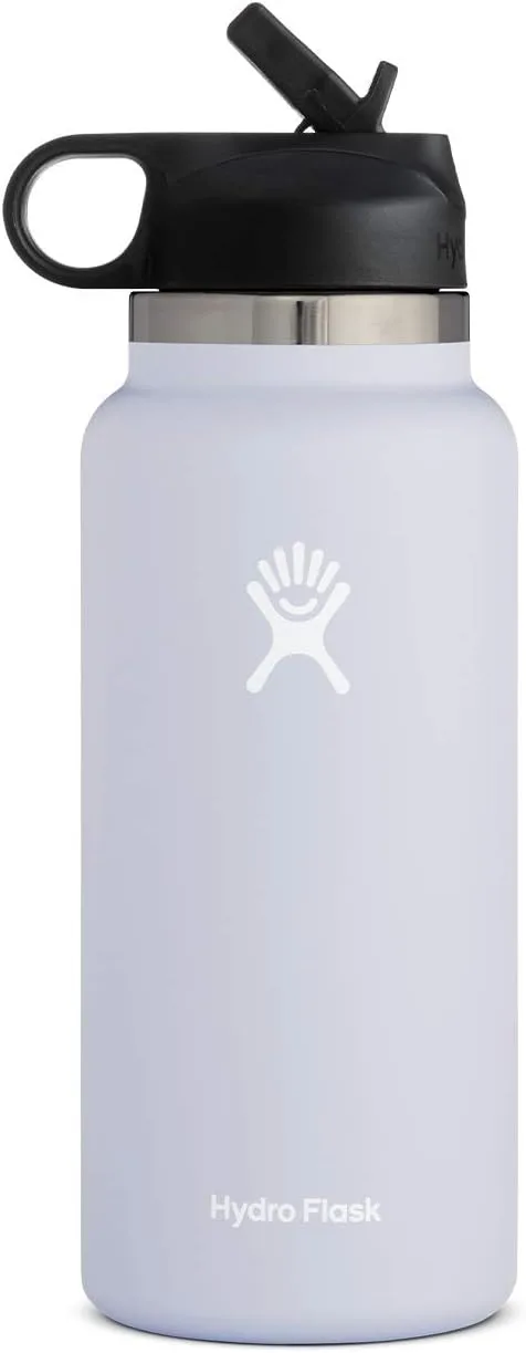 Hydro Flask 32 oz. Water Bottle with Straw Lid - Stainless Steel, Reusable, Vacuum Insulated- Wide Mouth