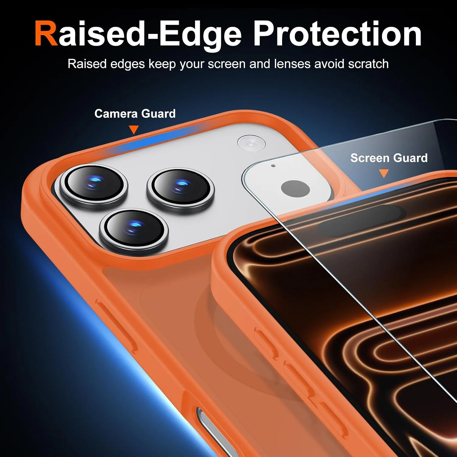 Temdan for iPhone 18 Pro Max Case/iPhone 17 Pro Max Case, Orange